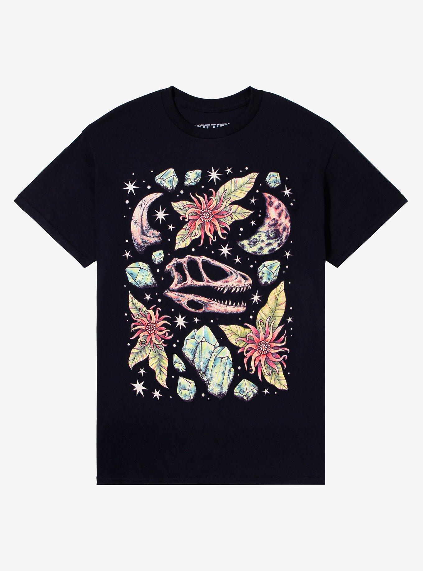 Dinosaur Fossil & Fauna T-Shirt By OMEGAFAUNA, BLACK, hi-res