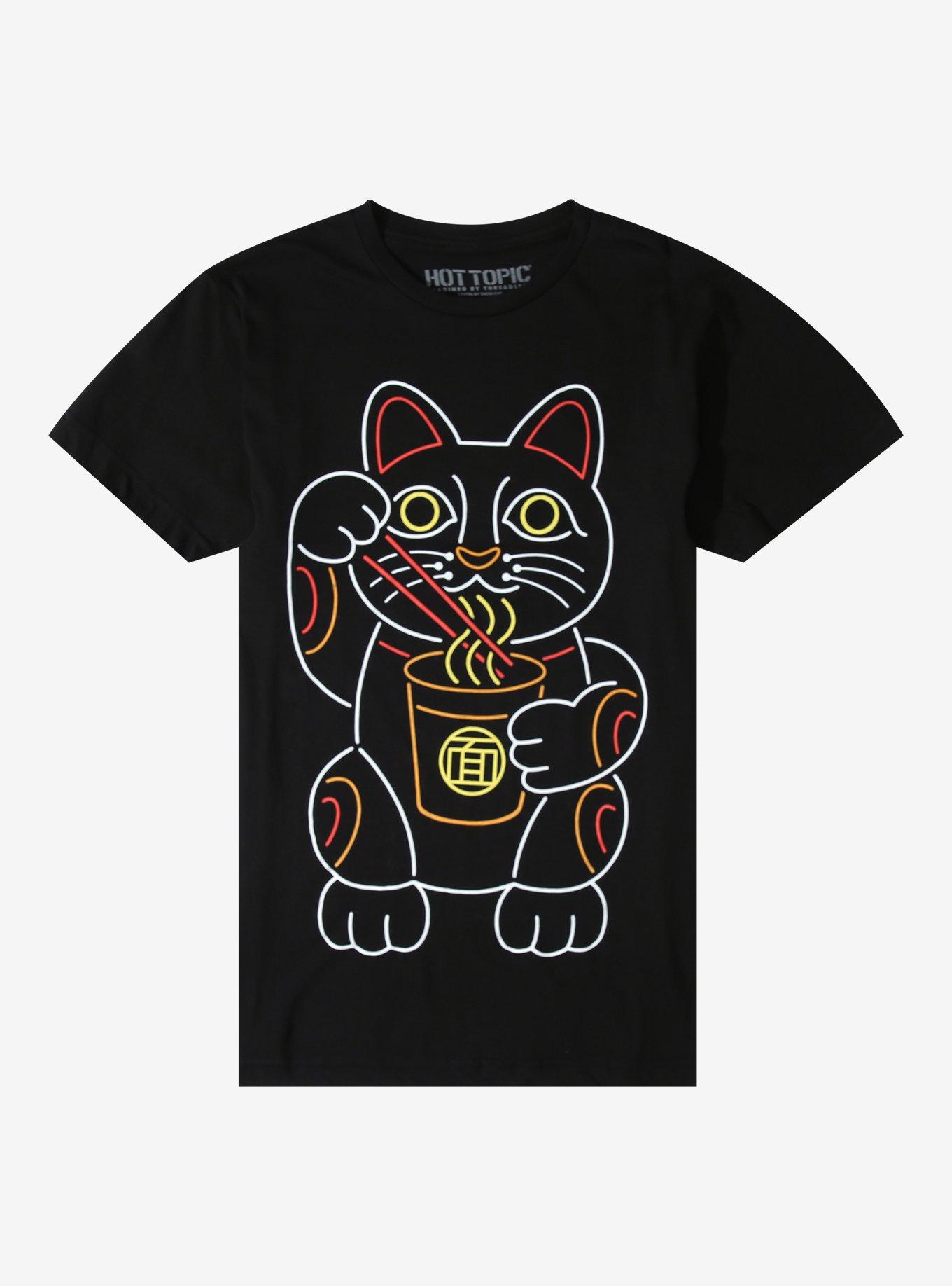 Lucky Cat Ramen T-Shirt By Benjimoji, , hi-res