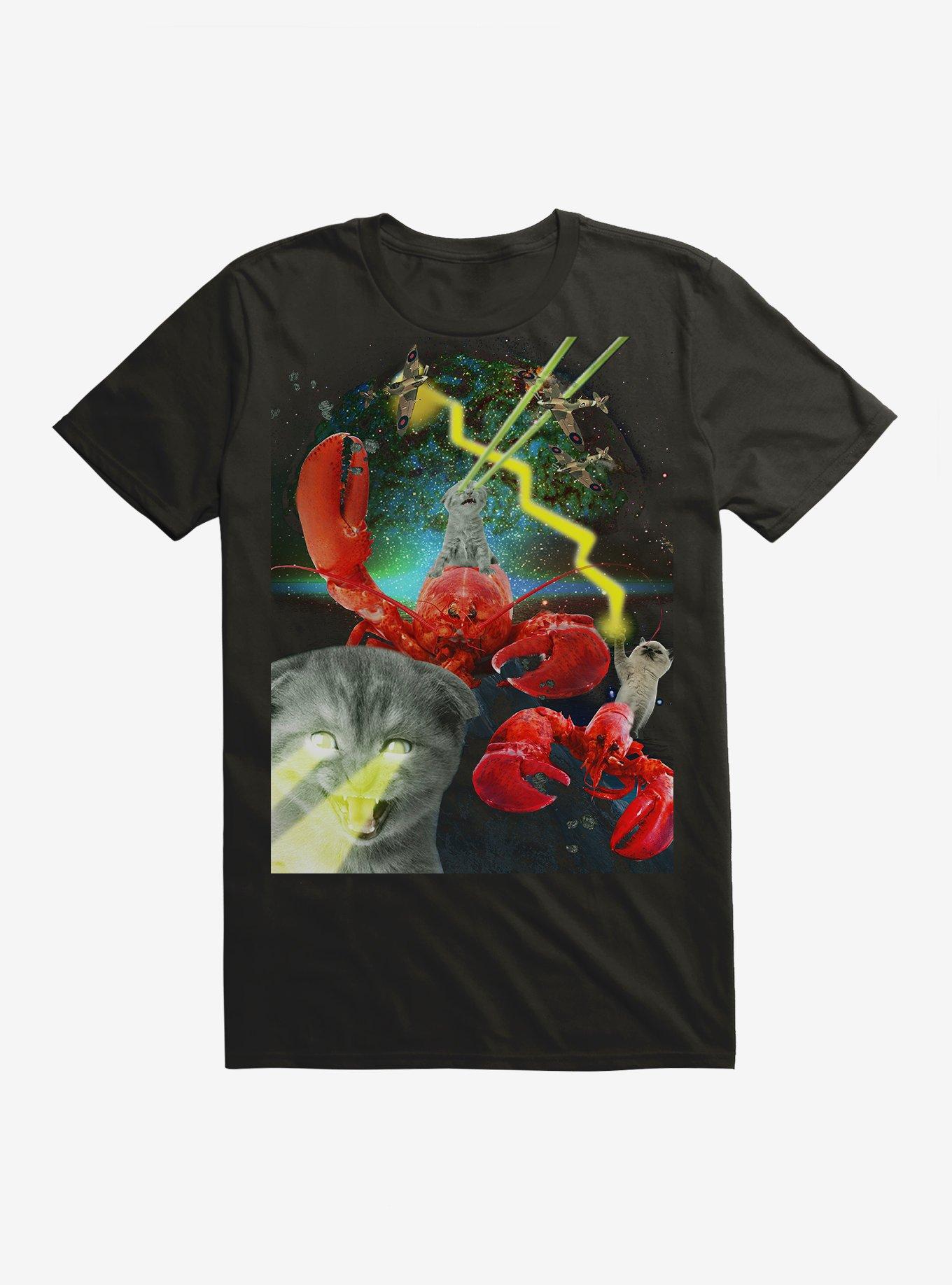 Cat Lobster T-Shirt, BLACK, hi-res