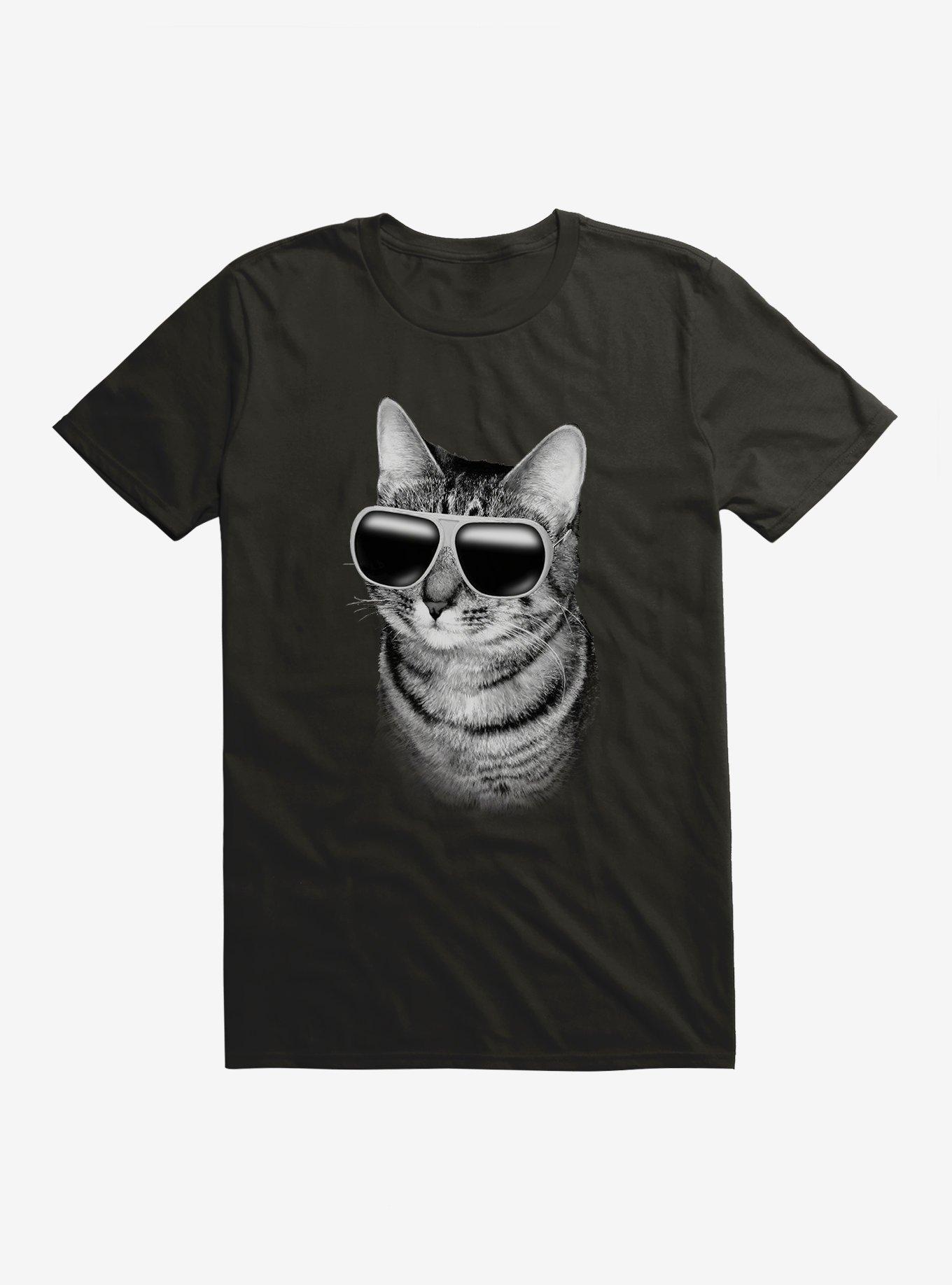 Cooler Cat T-Shirt, BLACK, hi-res