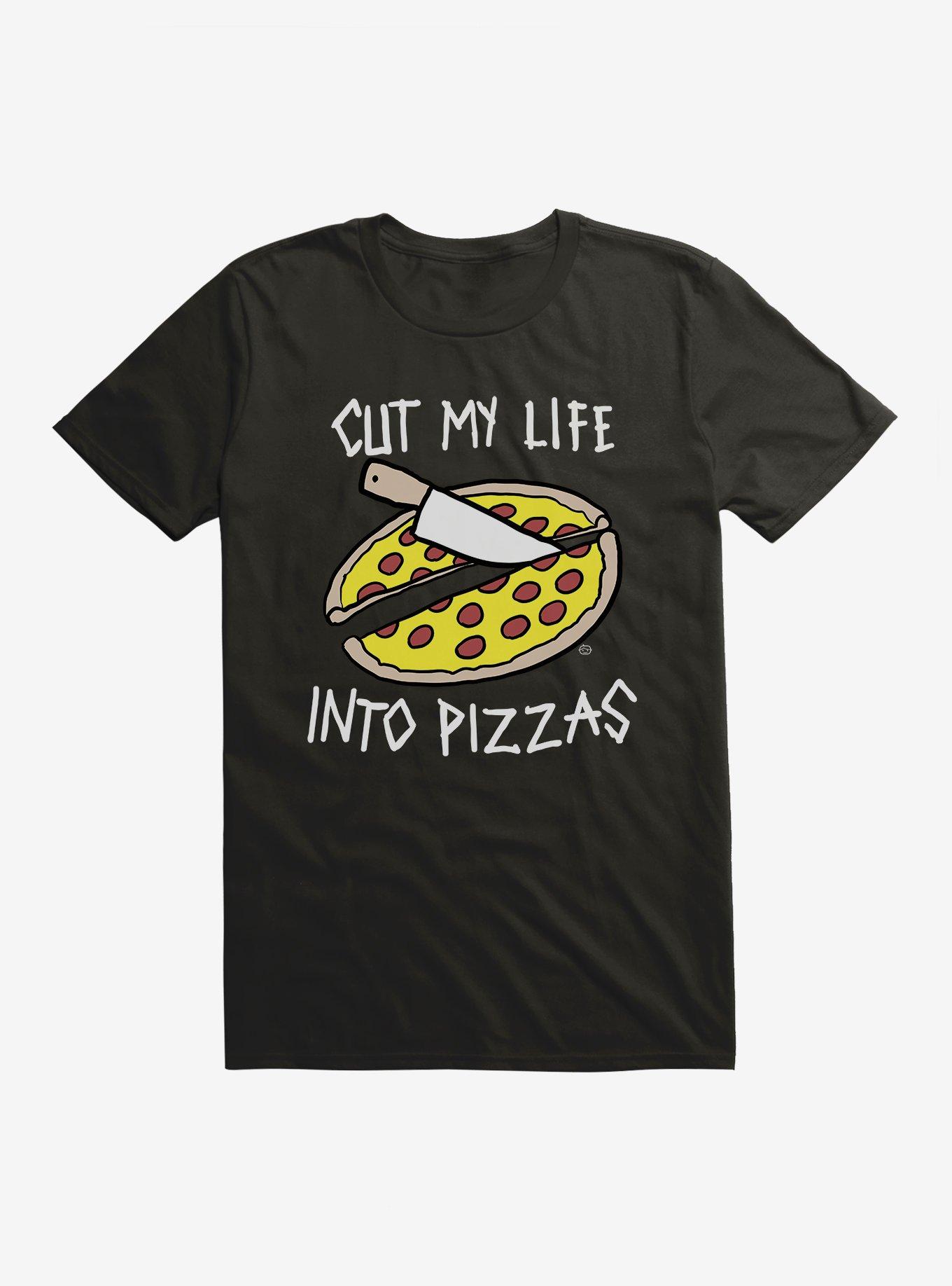 Cut My Life Into Pizzas T-Shirt, BLACK, hi-res