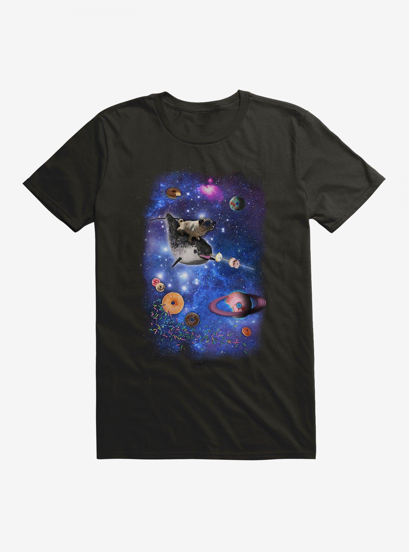 Pug and Narwhal in Space T-Shirt