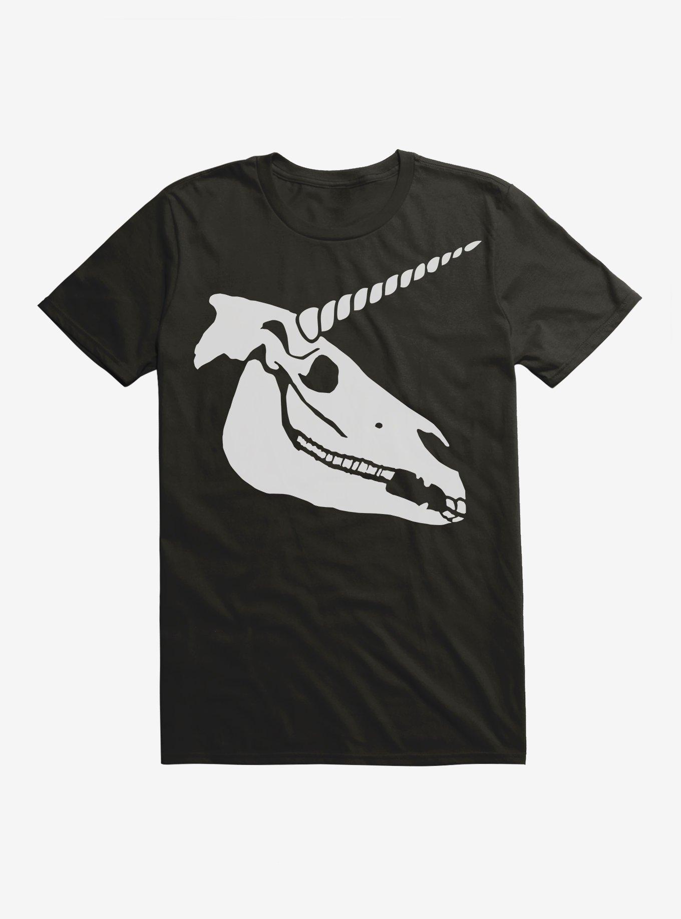 Unicorn Skull T-Shirt, BLACK, hi-res