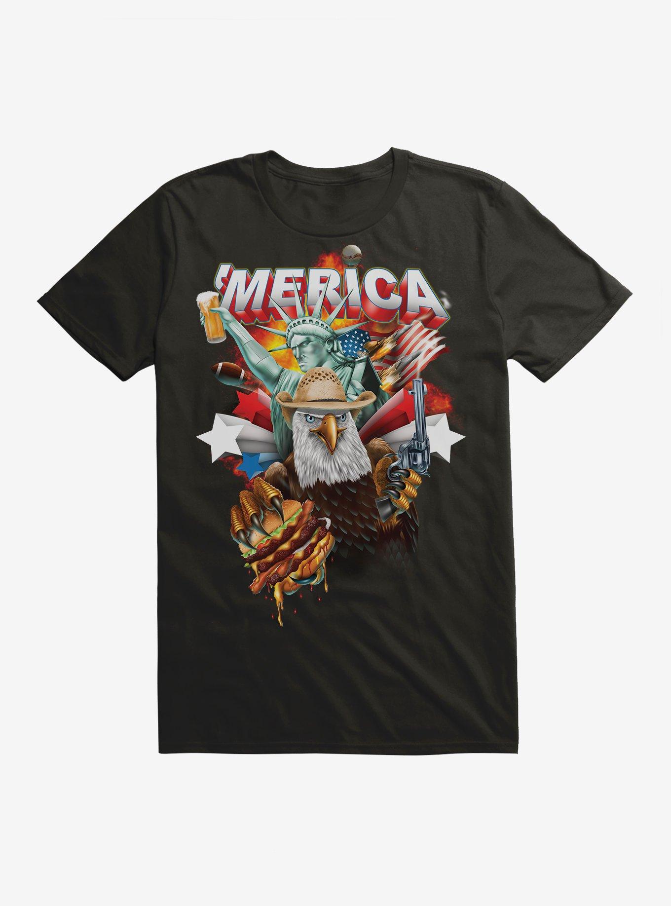 Merica T-Shirt, BLACK, hi-res