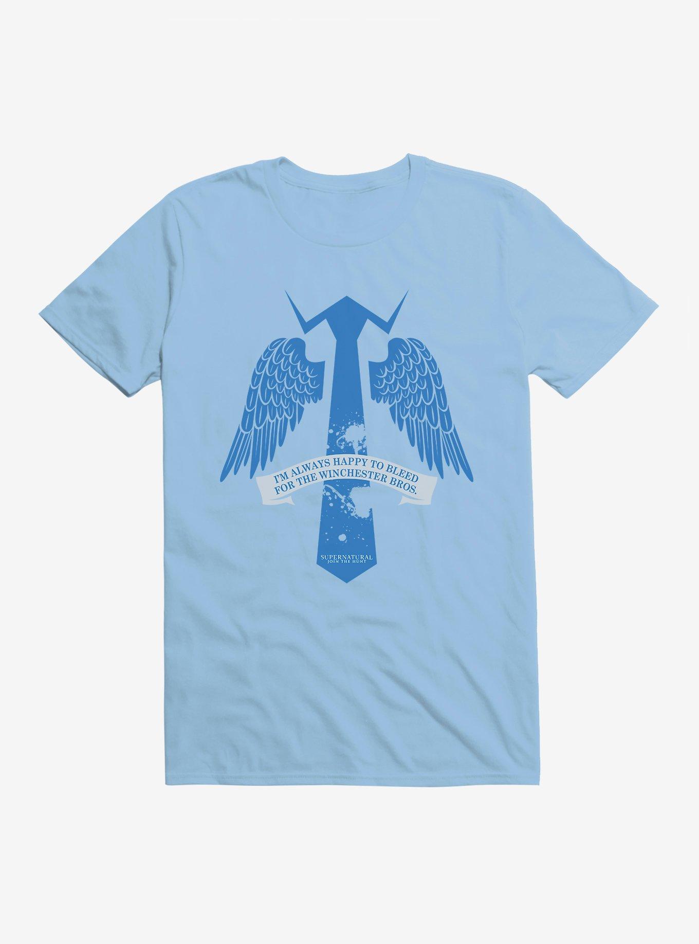 Supernatural Castiel Tie T-Shirt, LIGHT BLUE, hi-res