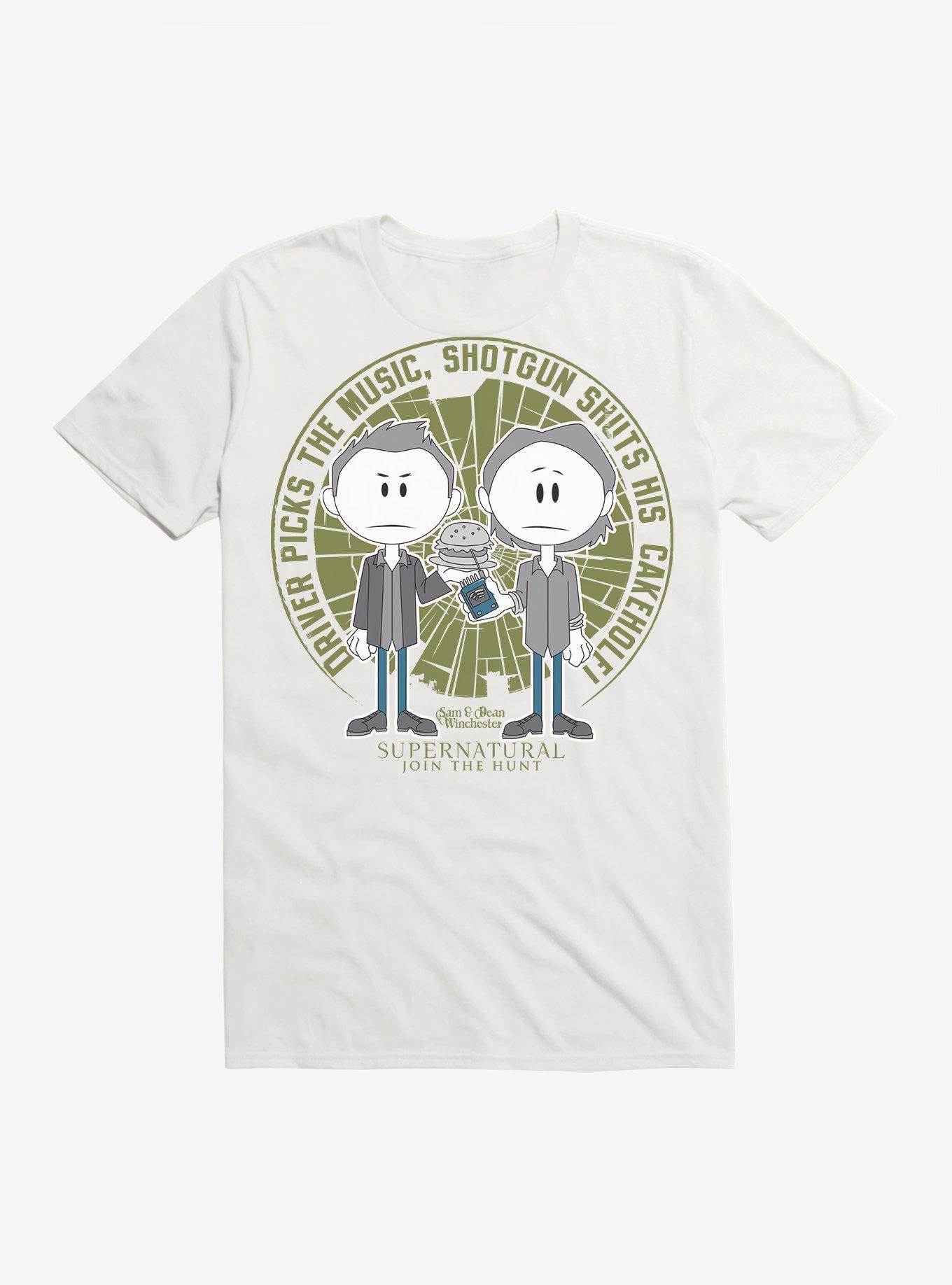 Supernatural Driver and Shotgun T-Shirt, WHITE, hi-res