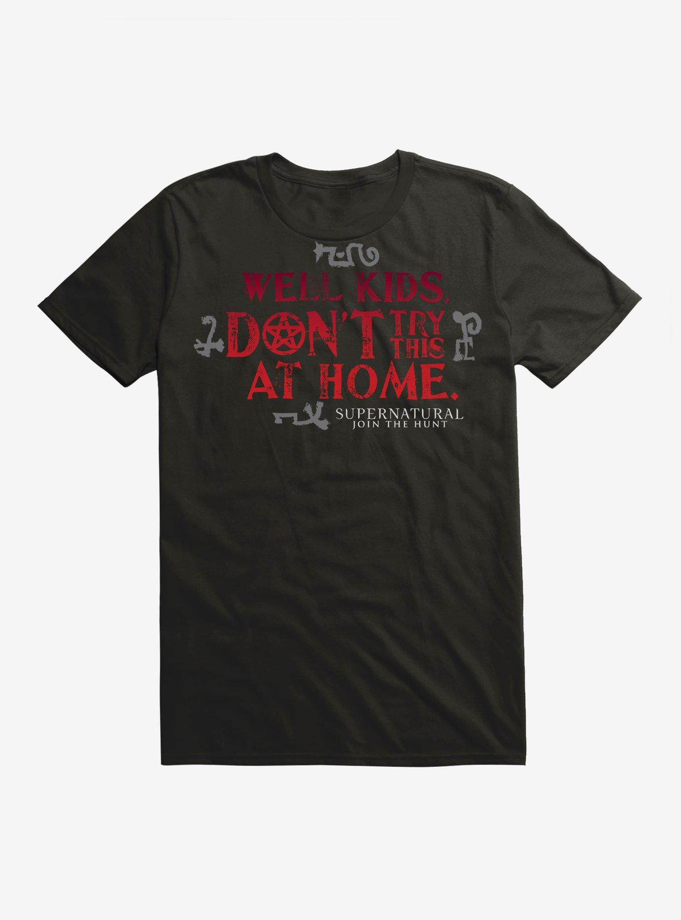 Supernatural Don't Try At Home T-Shirt, BLACK, hi-res