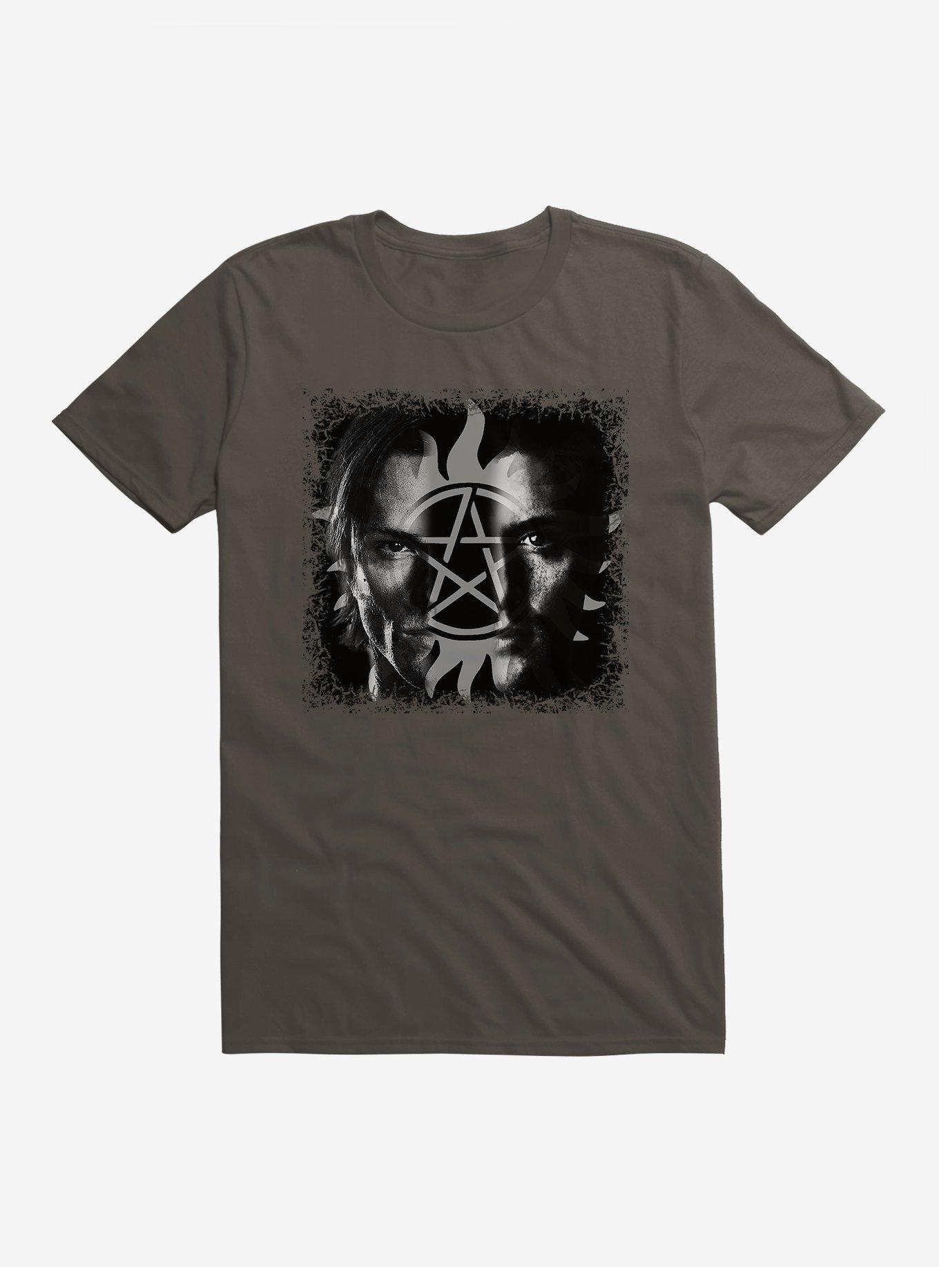 Supernatural Pentagram Split Sam & Dean T-Shirt, , hi-res