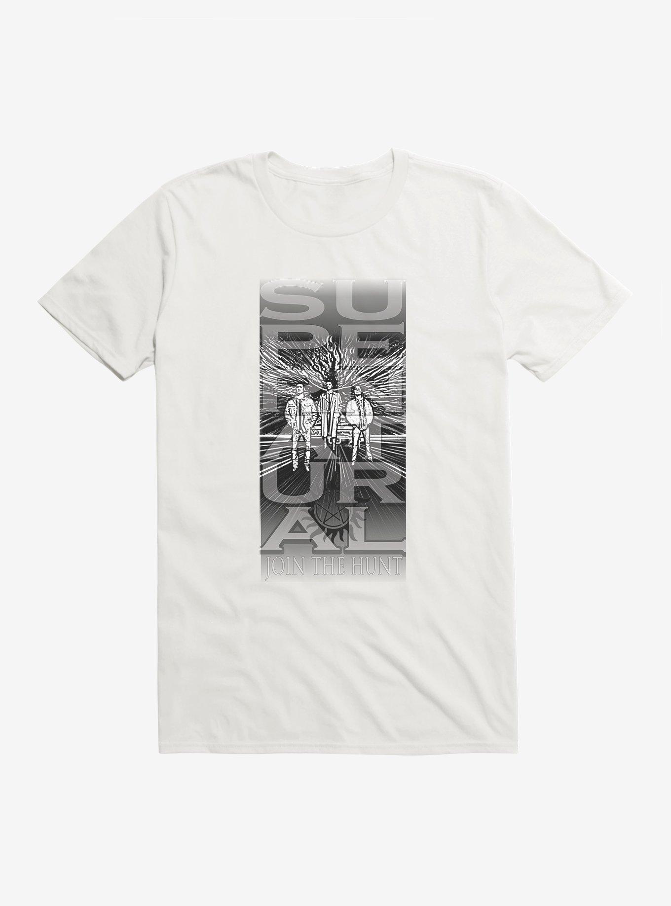Supernatural Join The Hunt Banner Style T-Shirt, WHITE, hi-res