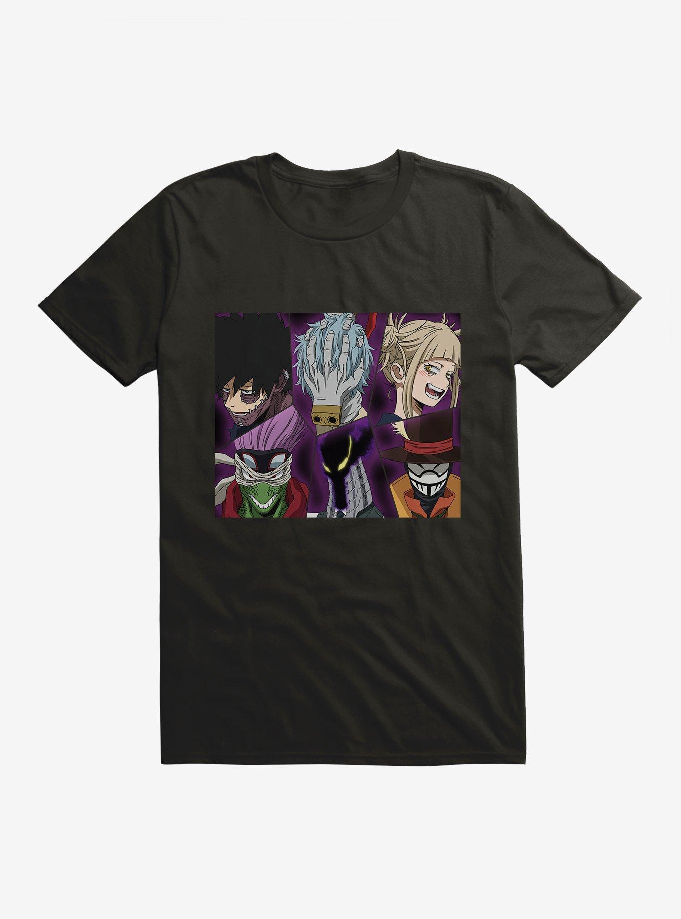 My Hero Academia League Of Villains Faces T-Shirt, BLACK, hi-res