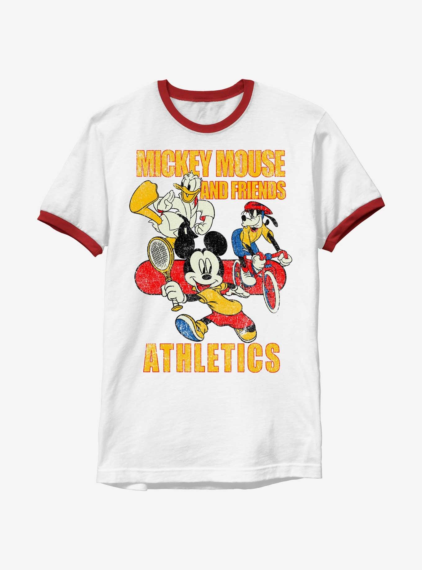 Disney Mickey Mouse & Friends Athletics Ringer T-Shirt, WHTRED, hi-res