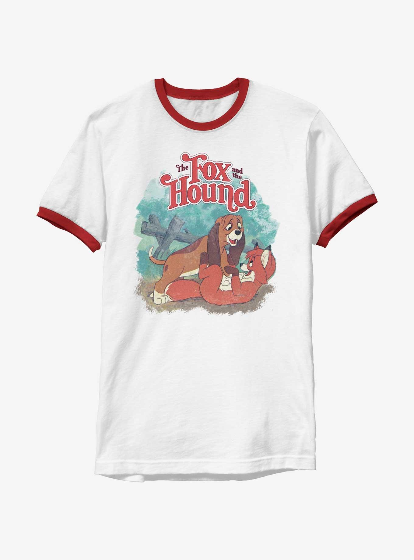 Disney The Fox And The Hound Classic Friends Ringer T-Shirt, WHTRED, hi-res