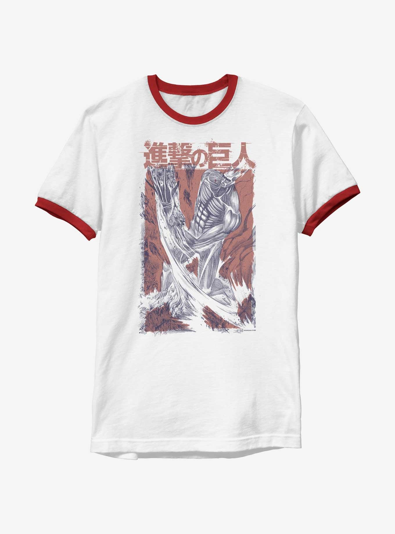 Attack On Titan Overlay Colossus Ringer T-Shirt