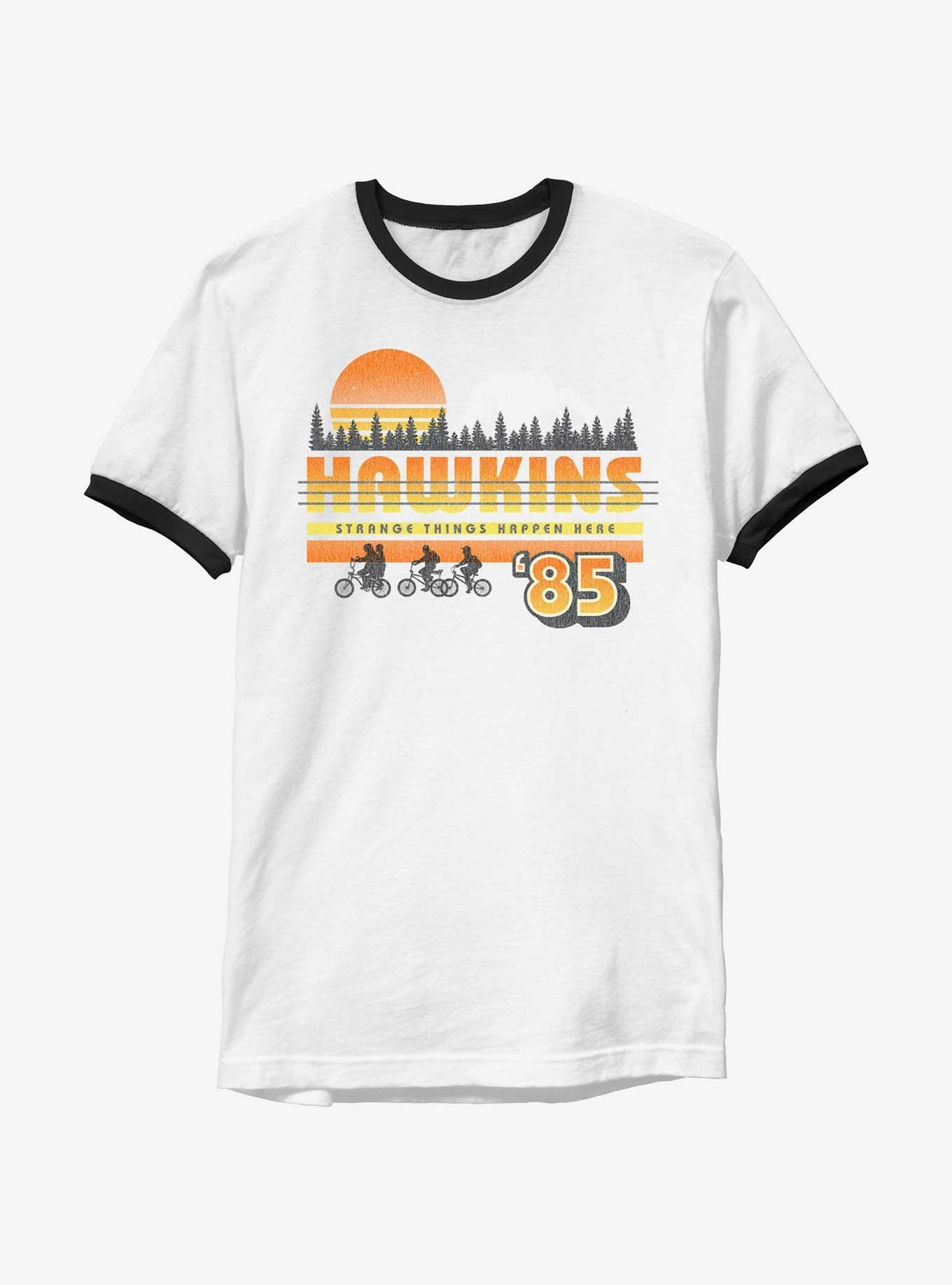 Stranger Things Hawkins Vintage Sunset Ringer T-Shirt, , hi-res