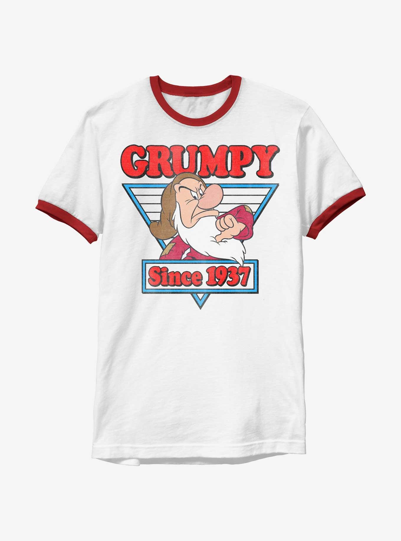 Disney Snow White And The Seven Dwarfs A Little Grumpy Ringer T-Shirt, WHTRED, hi-res