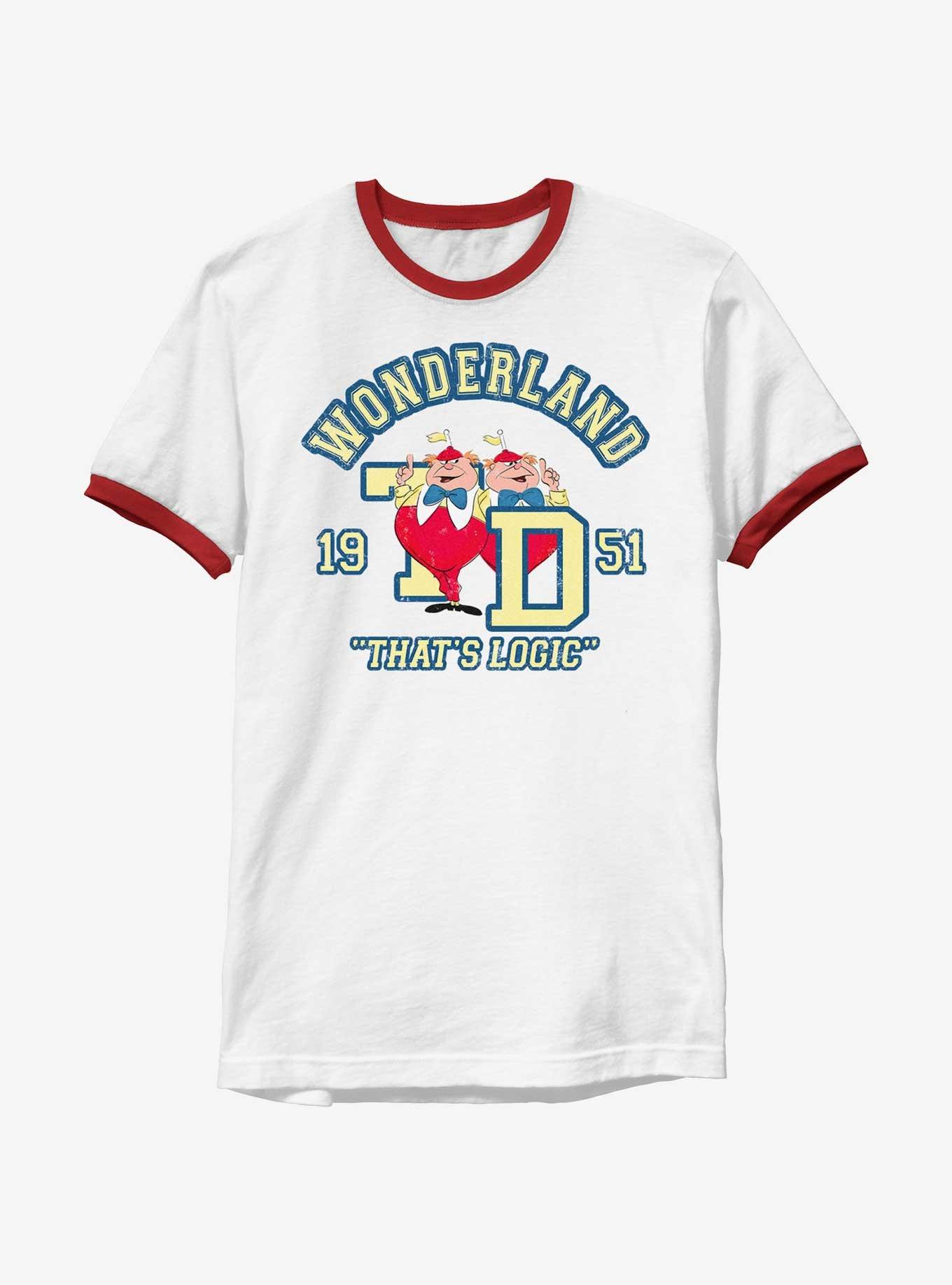 Disney Alice In Wonderland Tweedle Collegiate Ringer T-Shirt, , hi-res