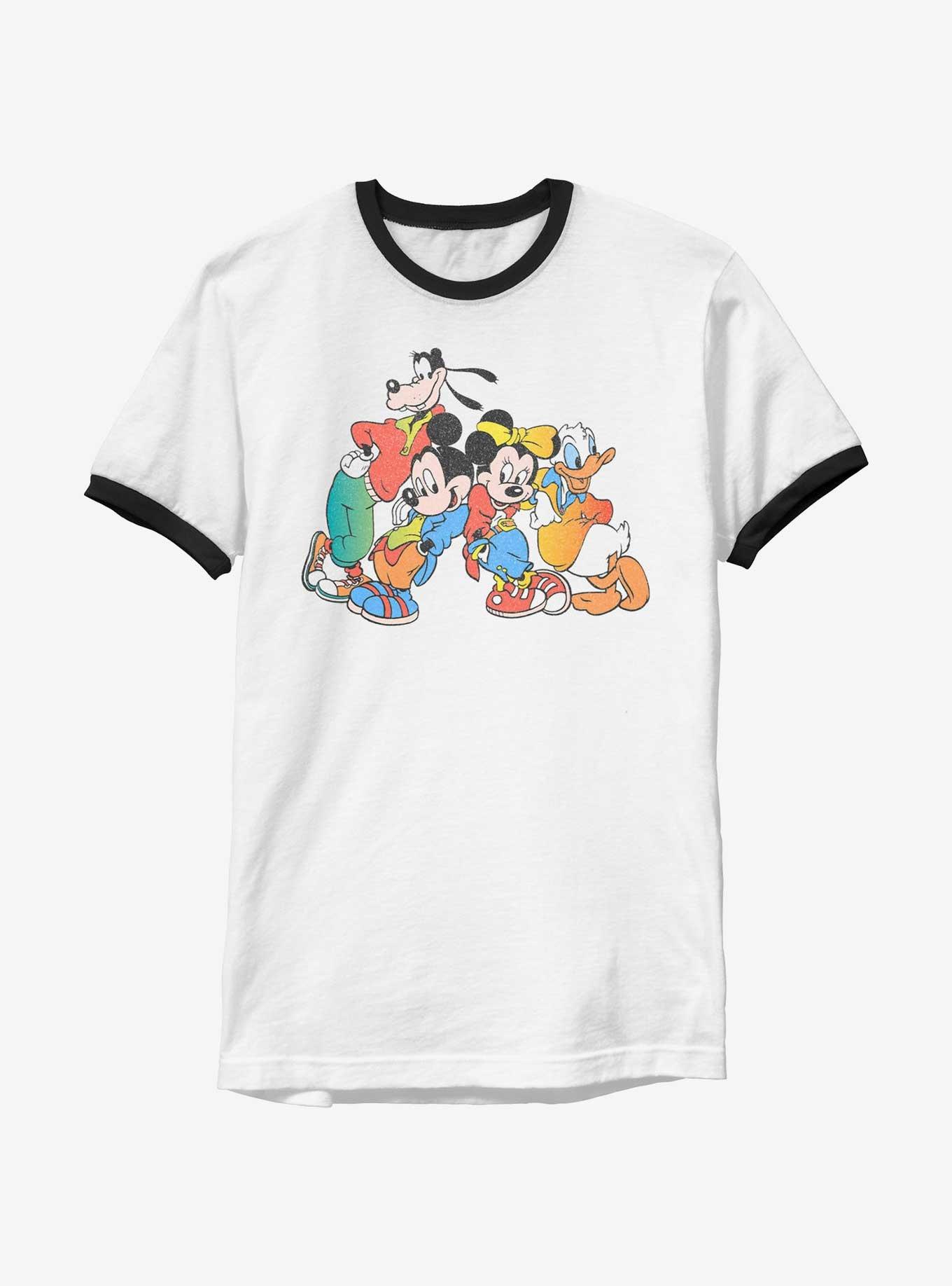 Disney Mickey Mouse Vintage Group Leaning Ringer T-Shirt, , hi-res