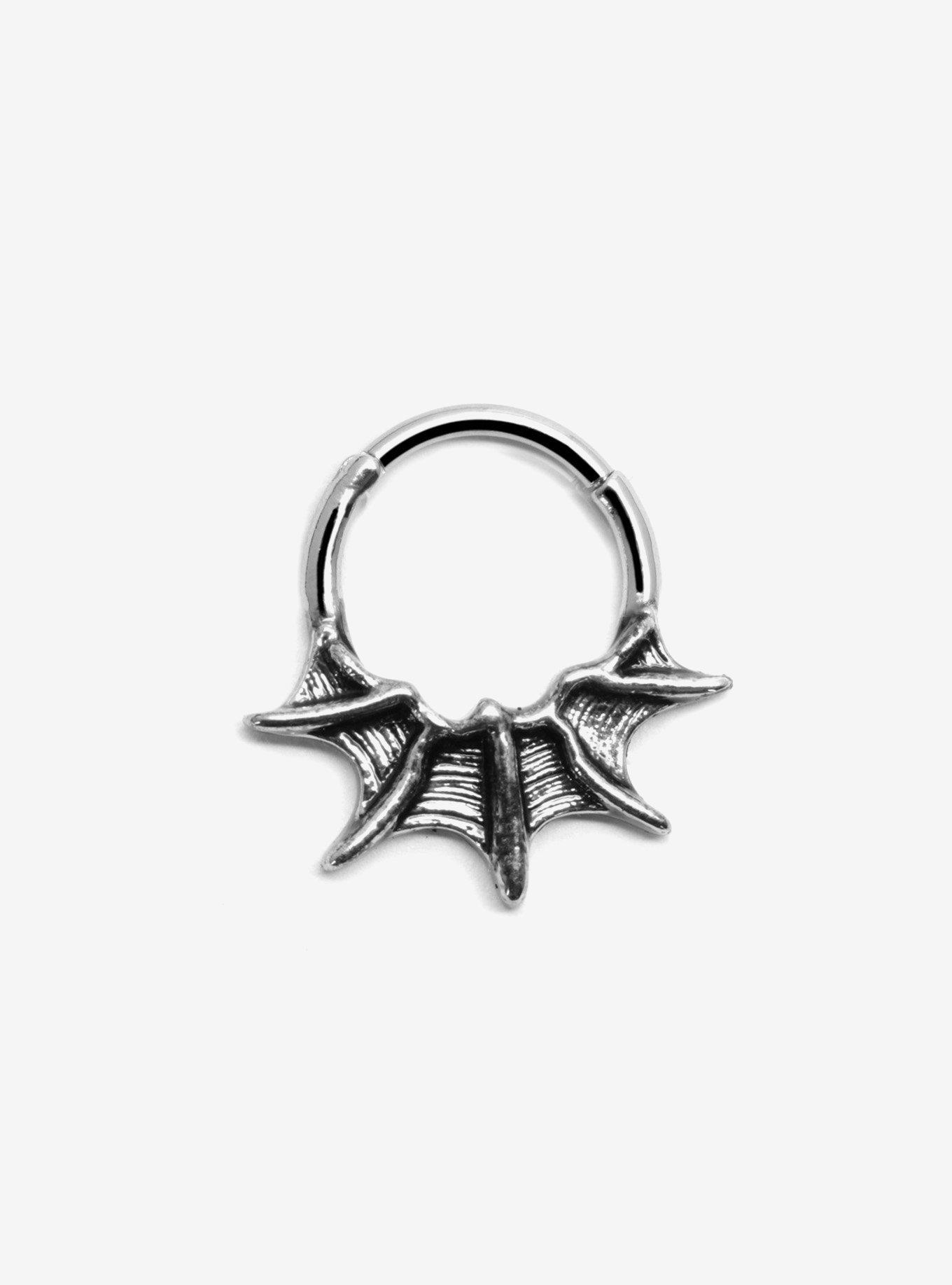Steel Silver Bat Wing Hinged Clicker, , hi-res