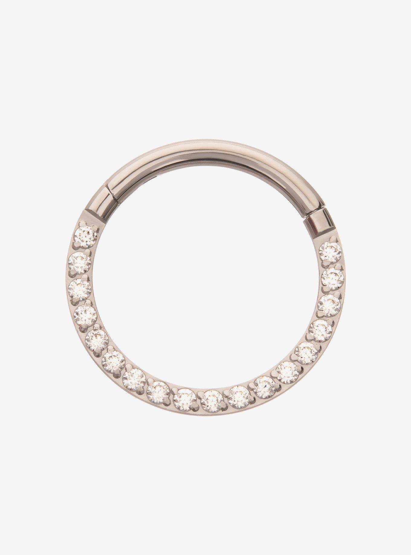 Titanium Bling Hinged Clicker, SILVER, hi-res