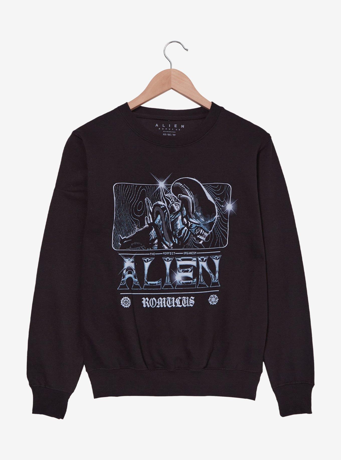 Alien: Romulus Xenomorph Chrome Sweatshirt — BoxLunch Exclusive, BLACK, hi-res