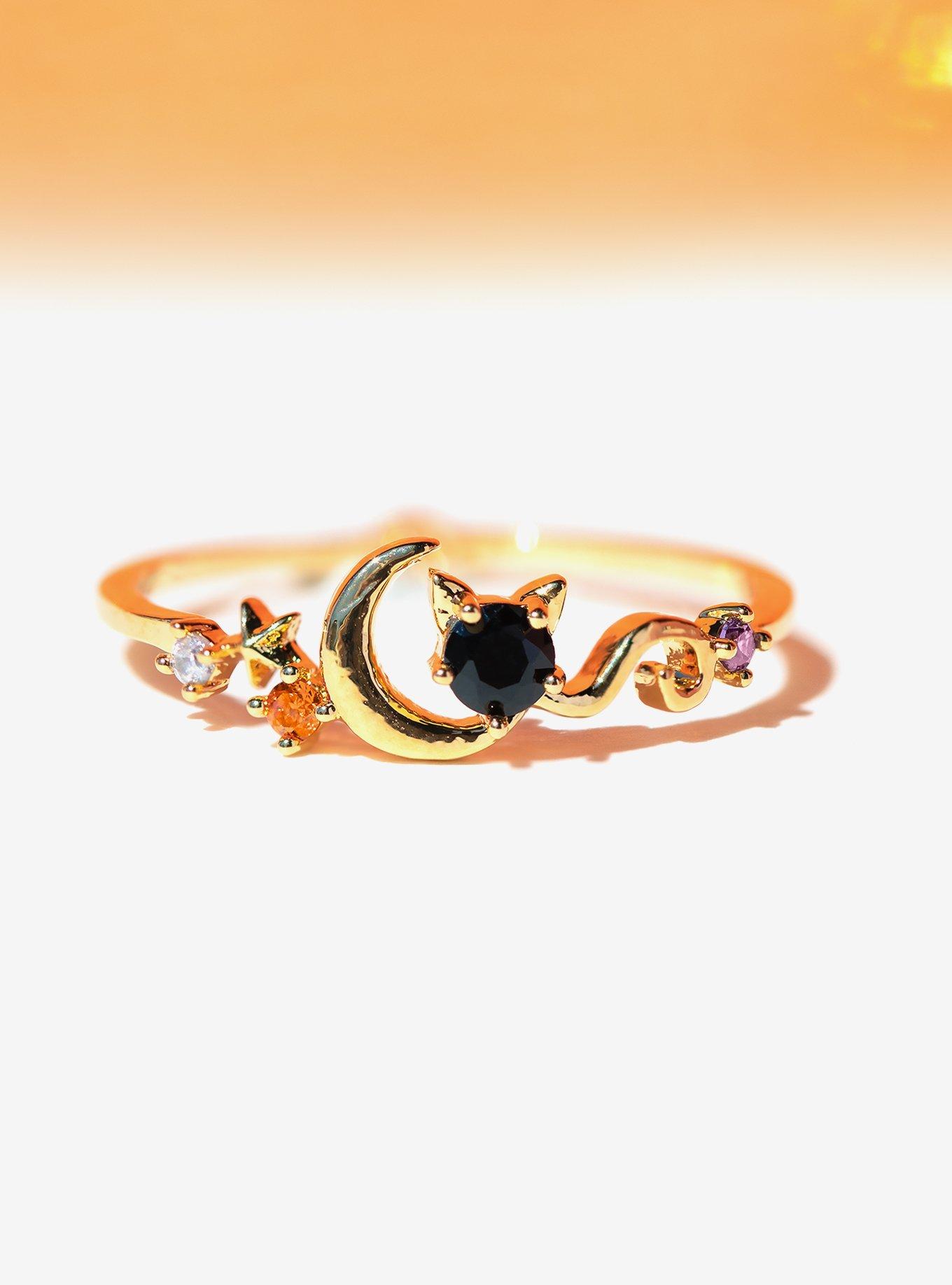 Girls Crew Halloween Cat Ring, , hi-res