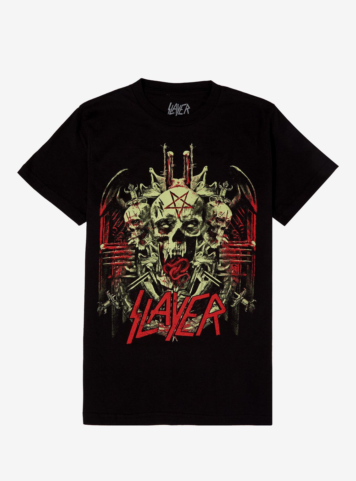 Slayer Skulls Glow-In-The-Dark Boyfriend Fit Girls T-Shirt