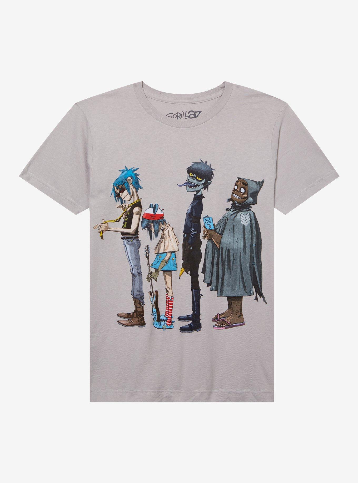 Gorillaz Group Standing Boyfriend Fit Girls T-Shirt, , hi-res