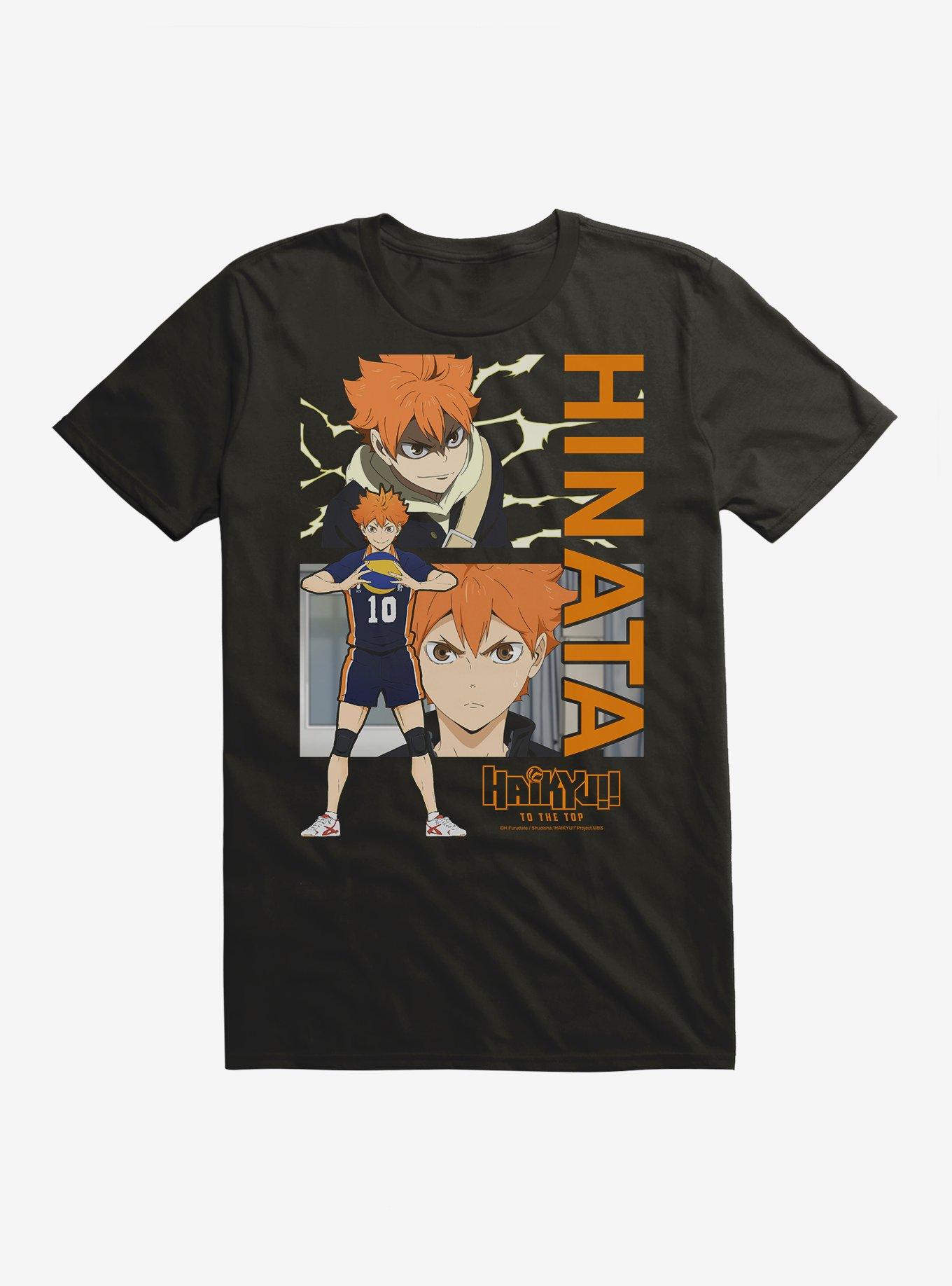 Hinata in Uniform Print T-Shirt, BLACK, hi-res