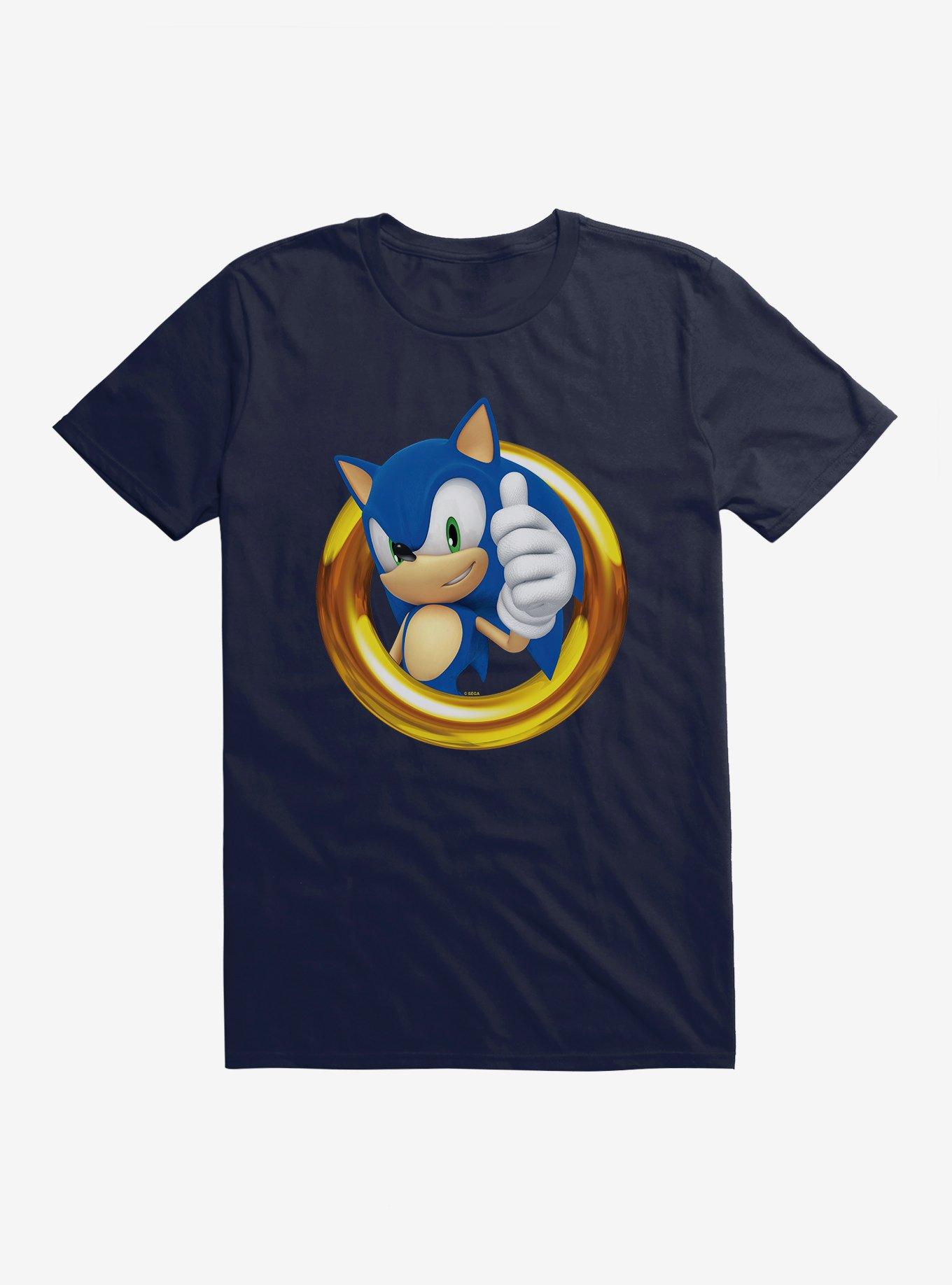 Sonic The Hedgehog 3-D Sonic Ring T-Shirt, NAVY, hi-res