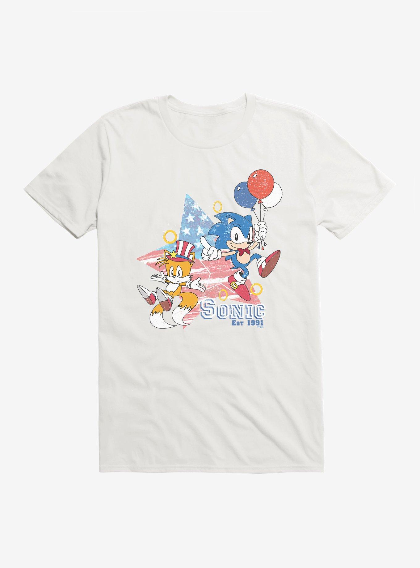 Sonic The Hedgehog Sonic Tails Fourth Of July T-Shirt, , hi-res