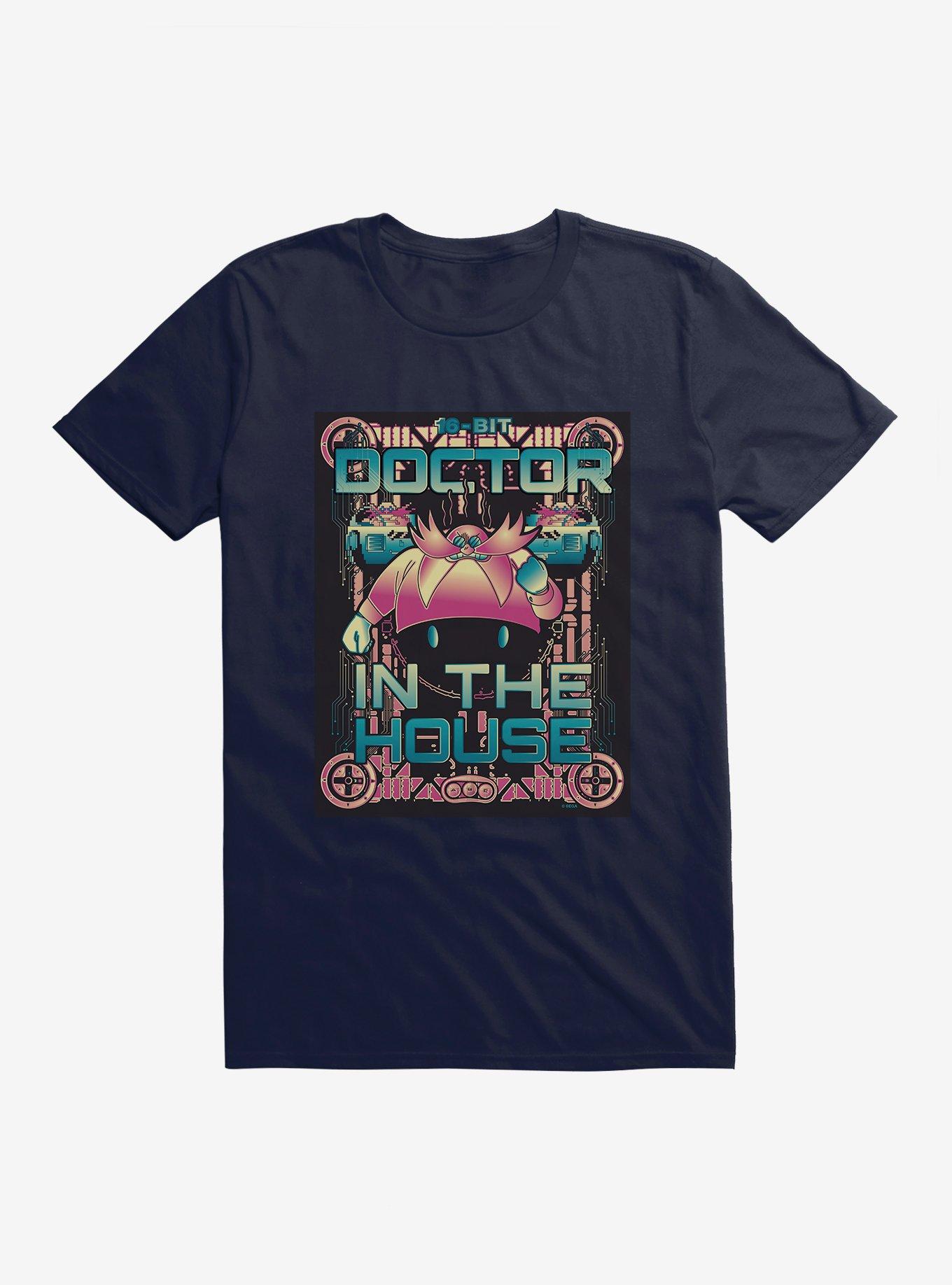 Sonic The Hedgehog Dr. Eggman In the House 16-Bit T-Shirt, NAVY, hi-res