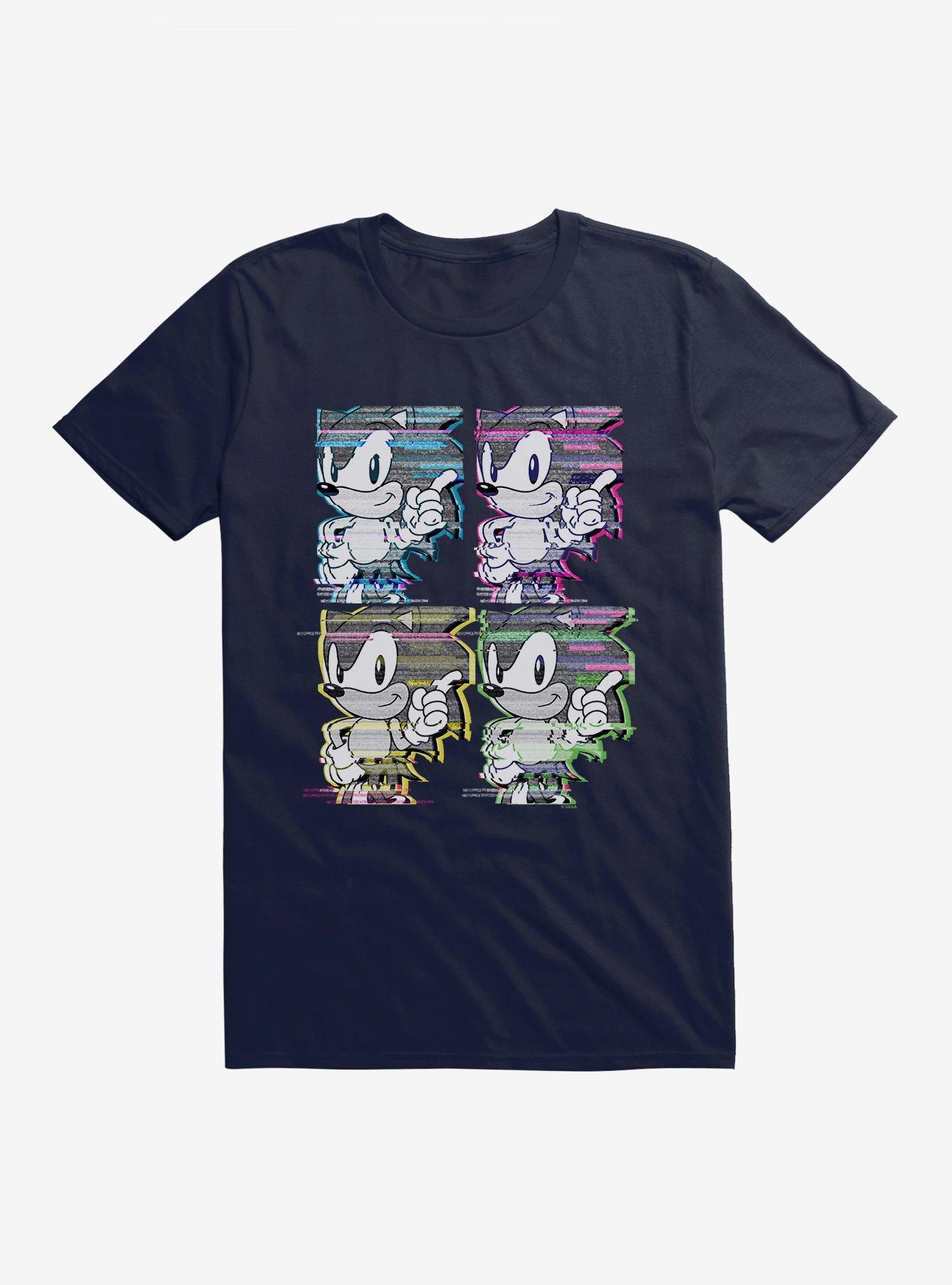 Sonic The Hedgehog Sonic Square Up Glitch T-Shirt, NAVY, hi-res