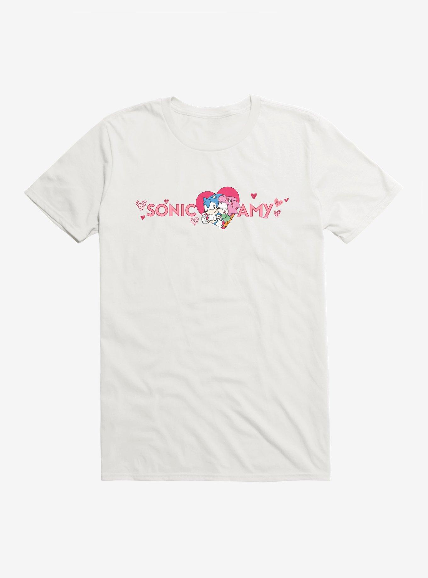 Sonic The Hedgehog Sonic Heart Amy T-Shirt, WHITE, hi-res