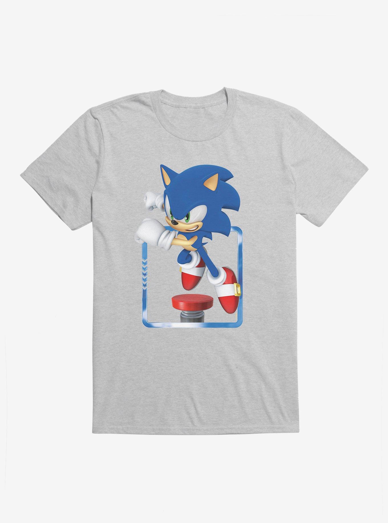 Sonic The Hedgehog 3-D Sonic Spring Bounce T-Shirt, HEATHER GREY, hi-res