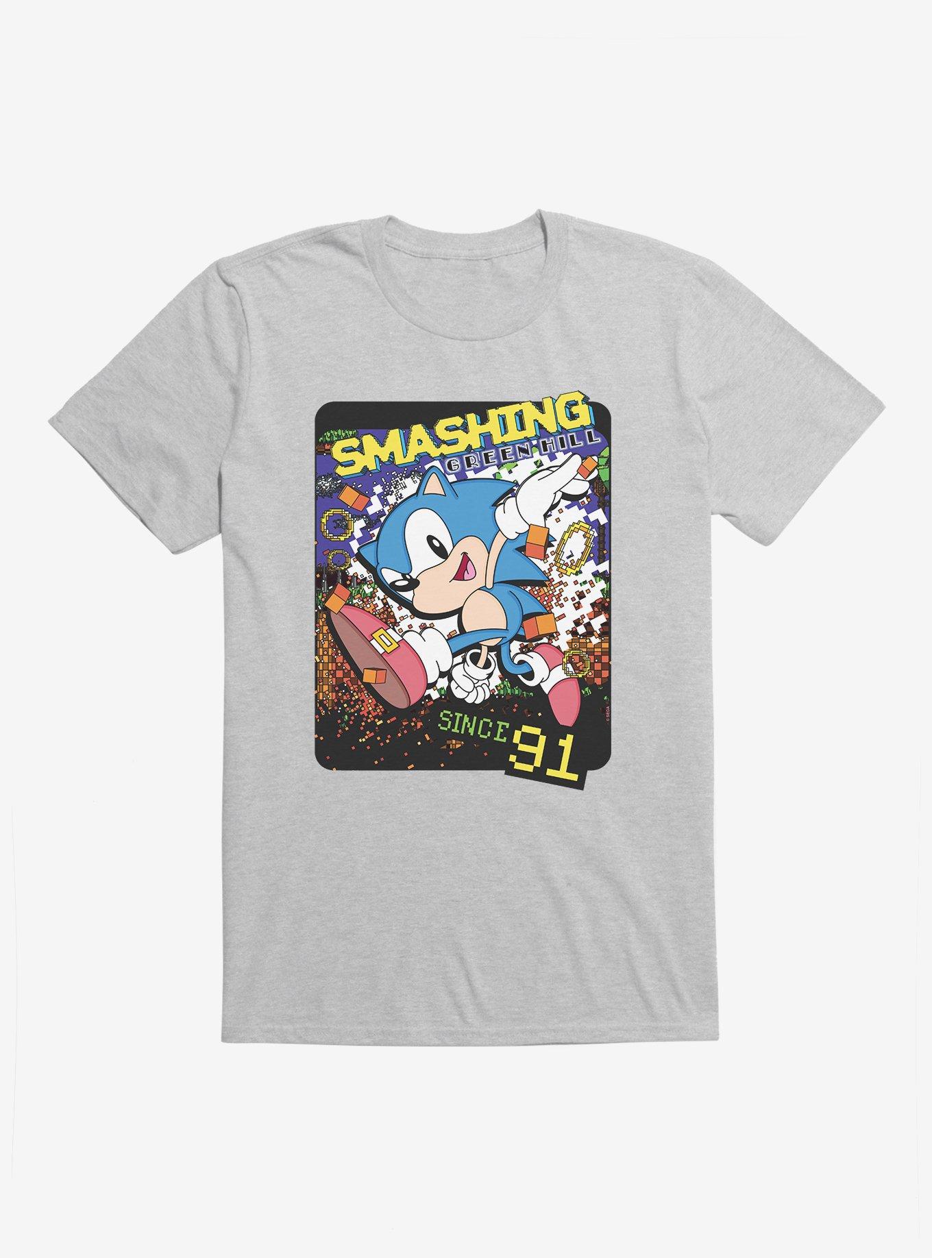 Sonic The Hedgehog Smashing Green Hill Since '91 Pixel T-Shirt