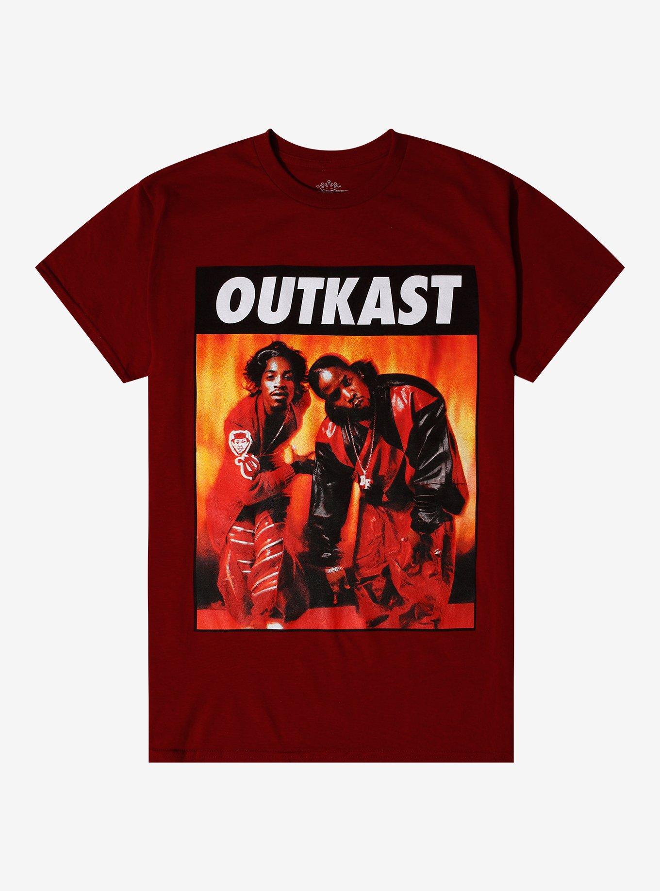 Outcast Duo Flames T-Shirt, RED, hi-res