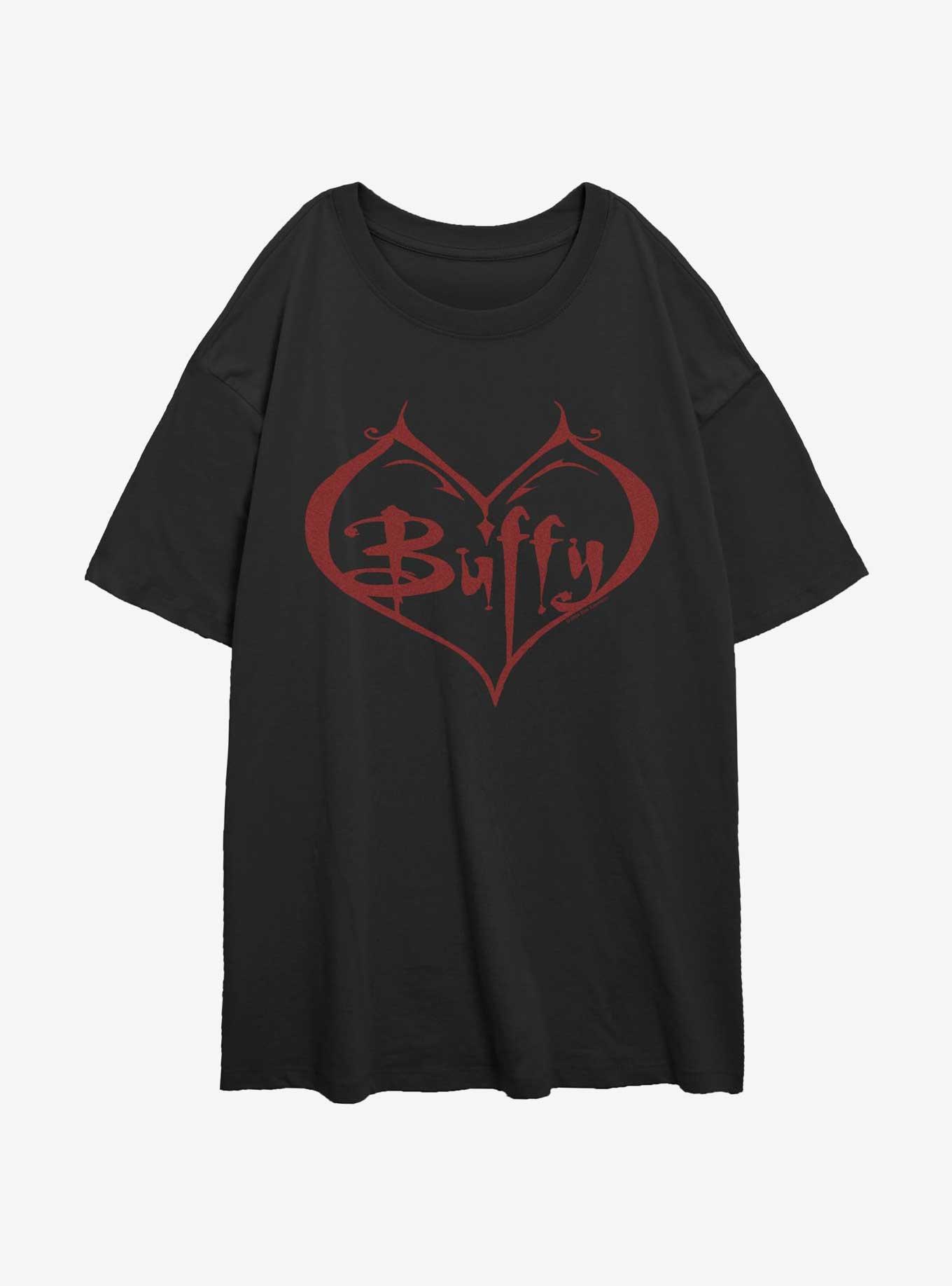 Buffy The Vampire Slayer Red Logo Womens Oversized T-Shirt