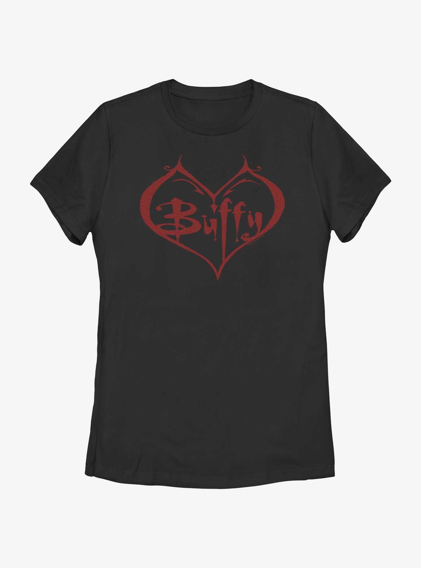 Buffy The Vampire Slayer Red Buffy Logo Womens T-Shirt, BLACK, hi-res