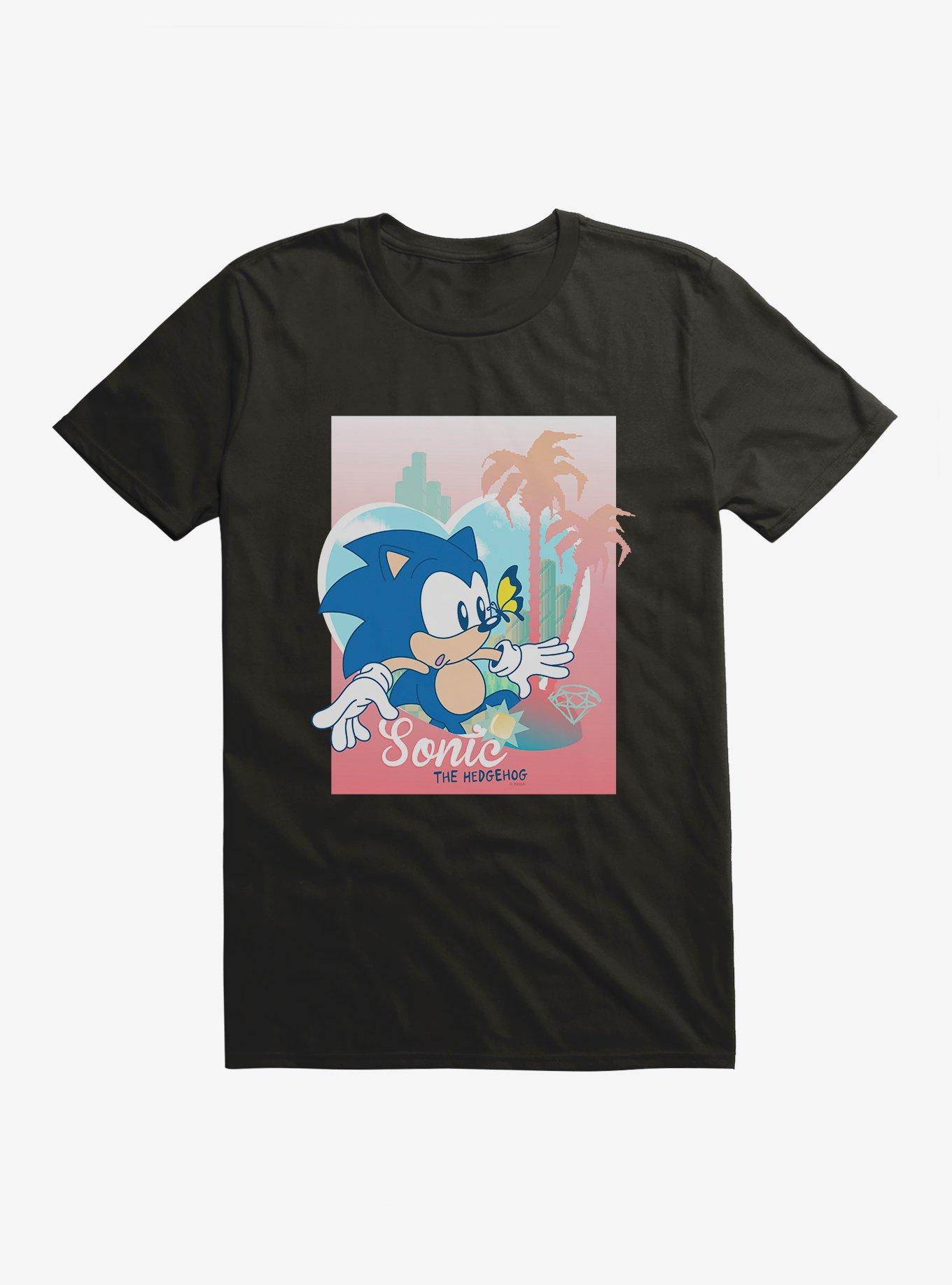 Sonic The Hedgehog Sonic Summer Butterfly T-Shirt, BLACK, hi-res