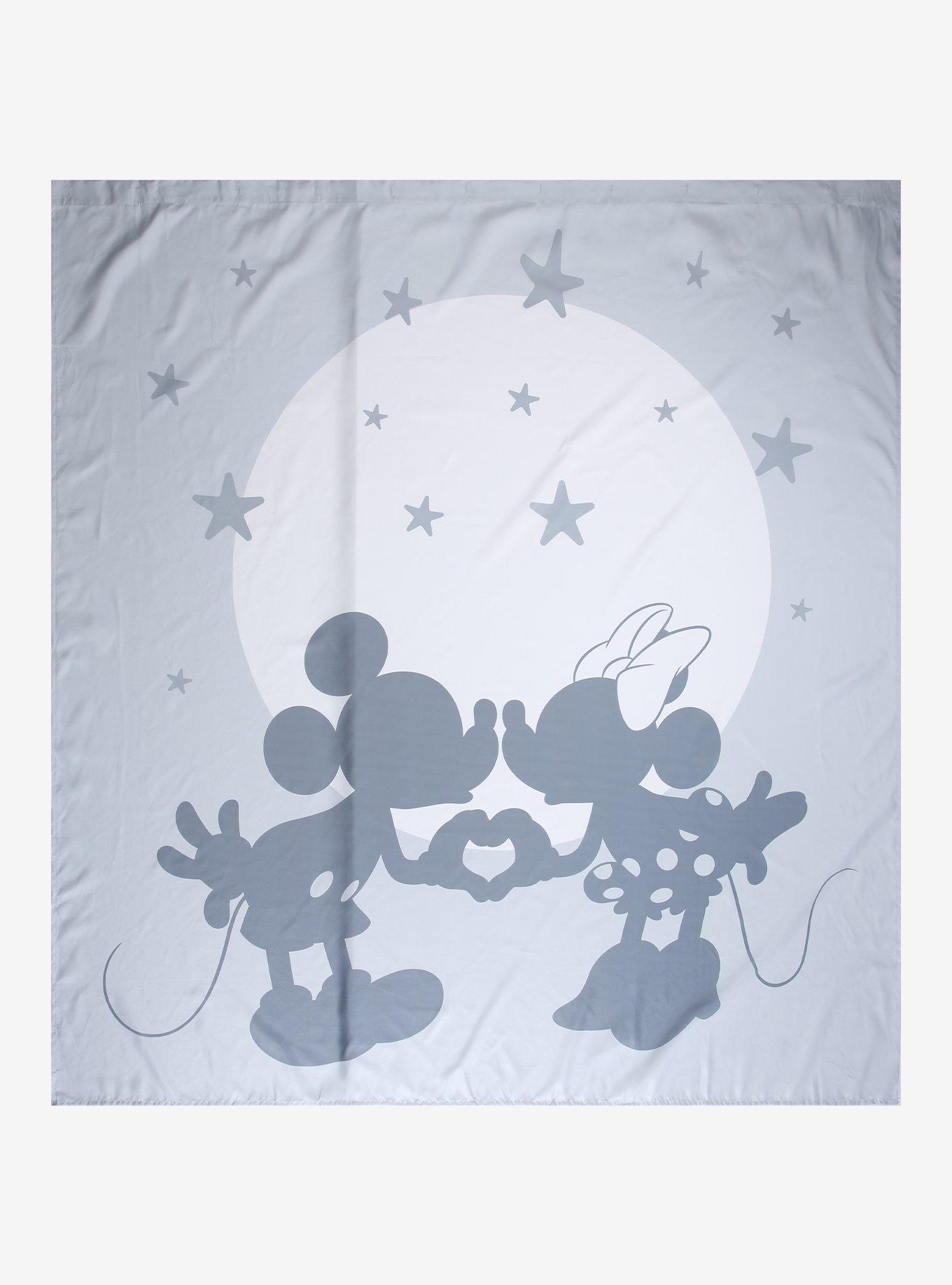 Disney Mickey & Minnie Silhouette Heart Scenic Shower Curtain, , hi-res