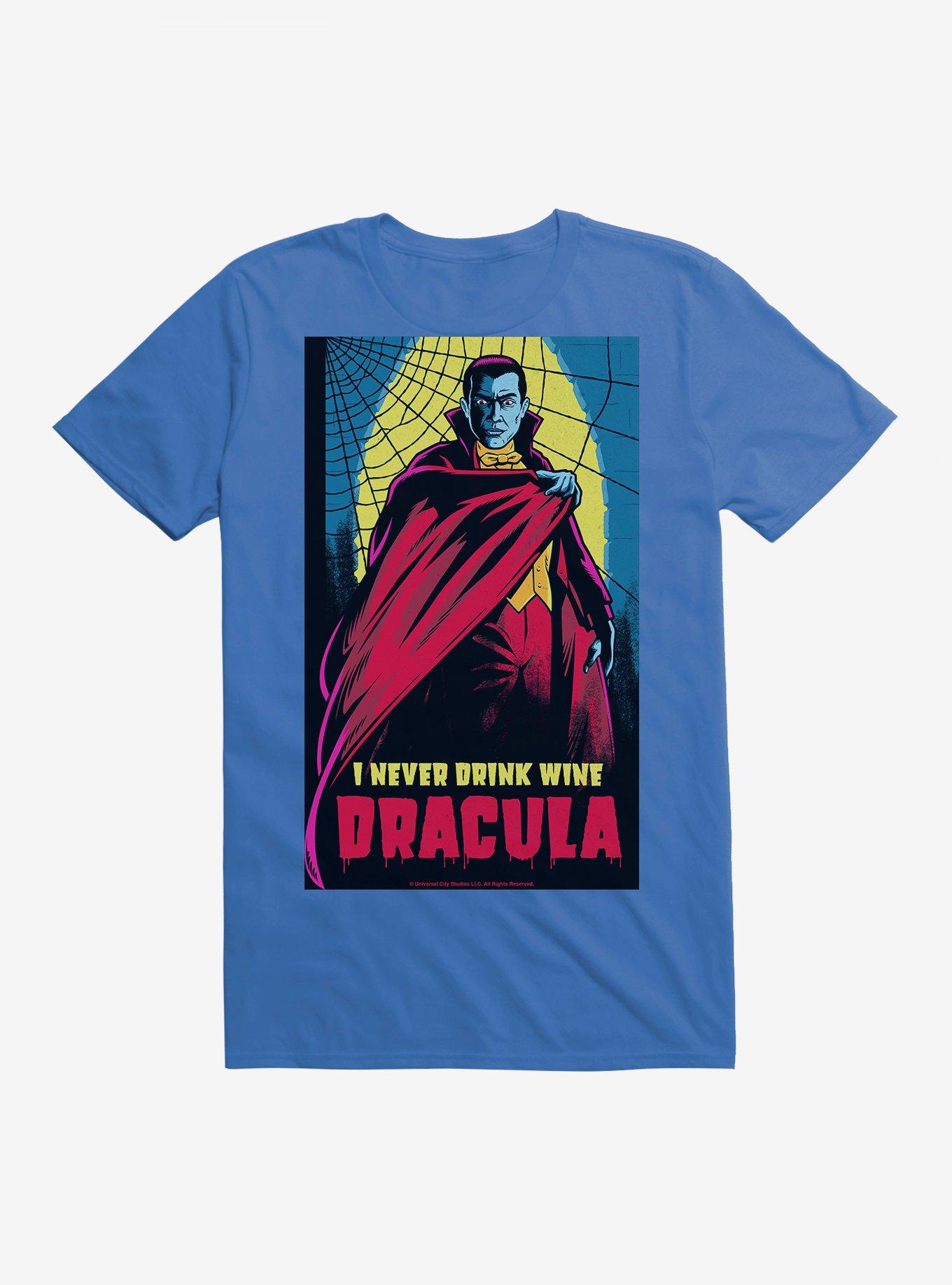 Dracula I Never Drink Wine T-Shirt, ROYAL, hi-res