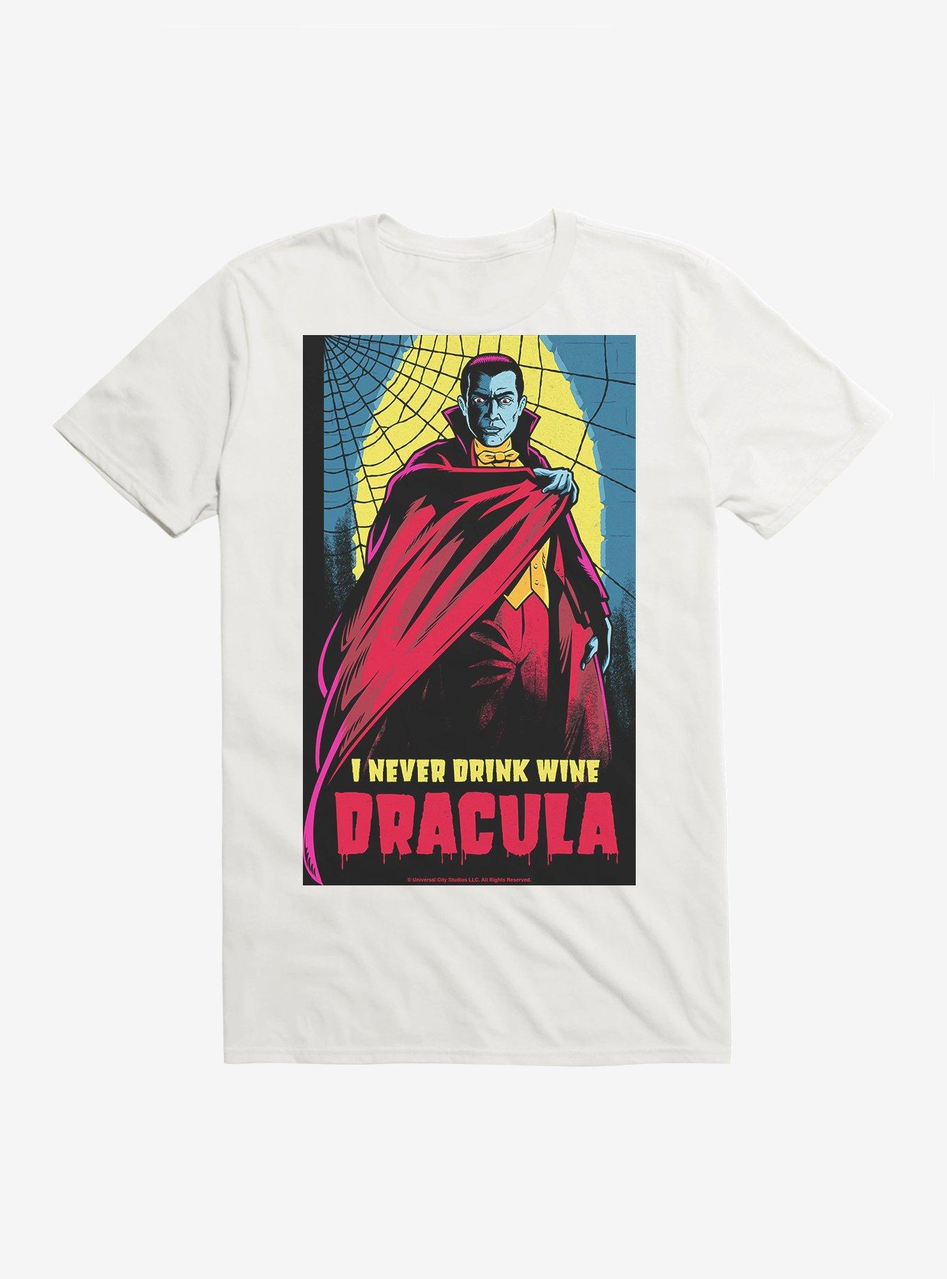 Dracula I Never Drink Wine T-Shirt, WHITE, hi-res