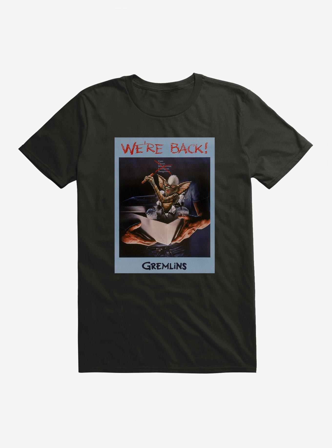 Gremlins Stripe We're Back Polaroid T-Shirt, BLACK, hi-res