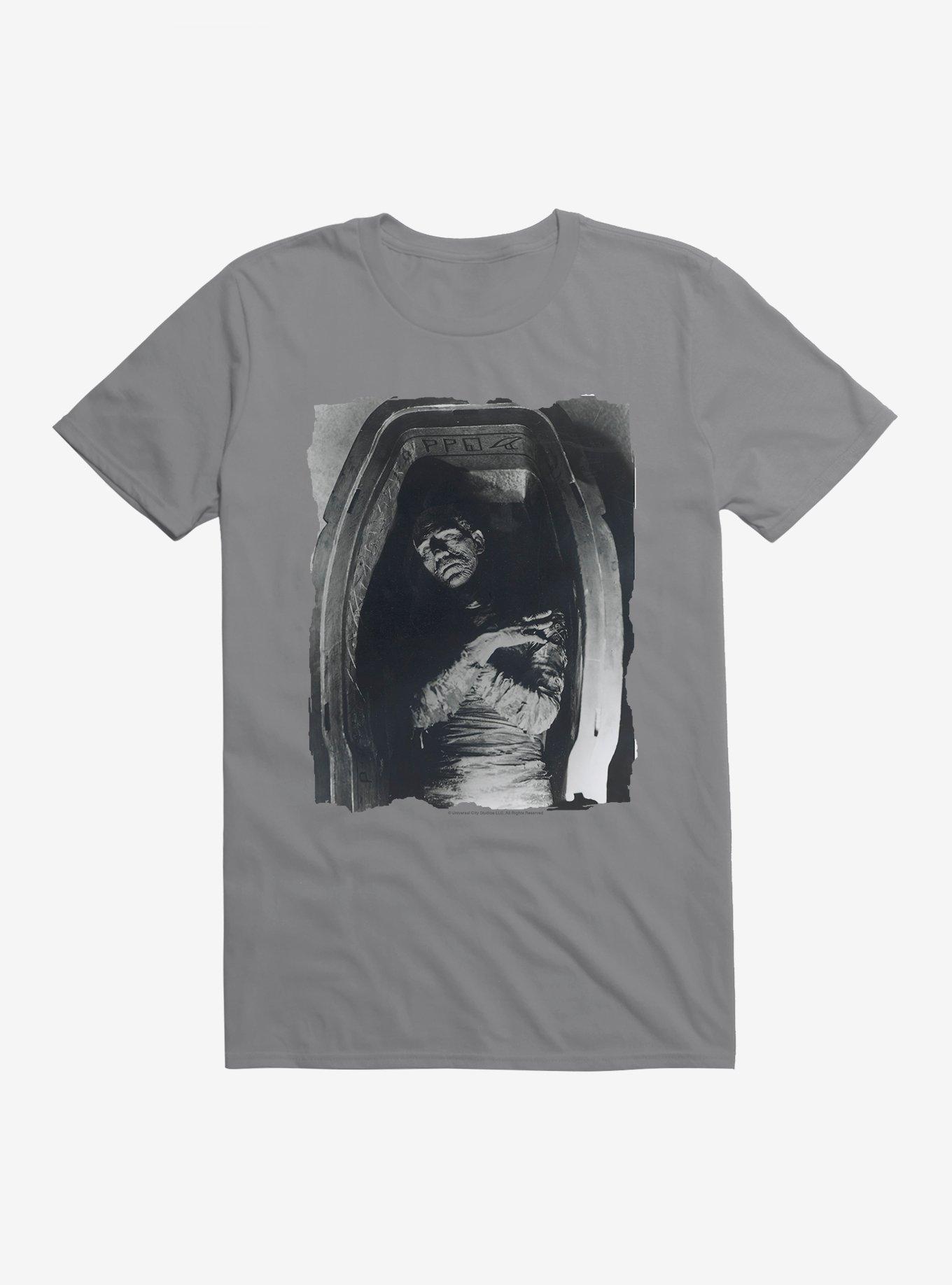 Universal Monsters The Mummy In The Sarcophagus Black & White T-Shirt, , hi-res