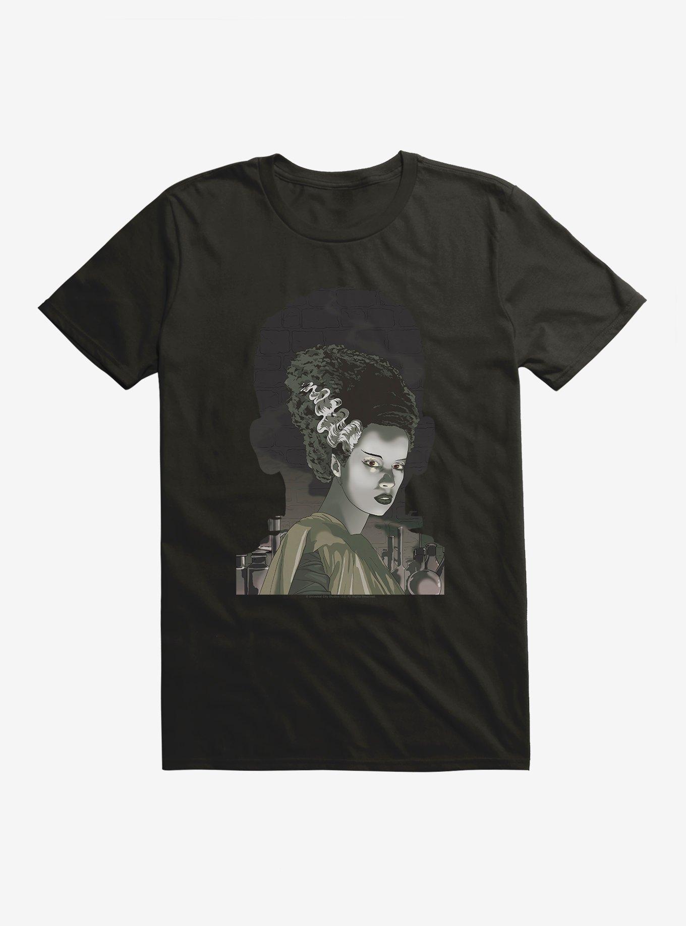 Universal Monsters Bride Of Frankenstein Shadows T-Shirt, BLACK, hi-res