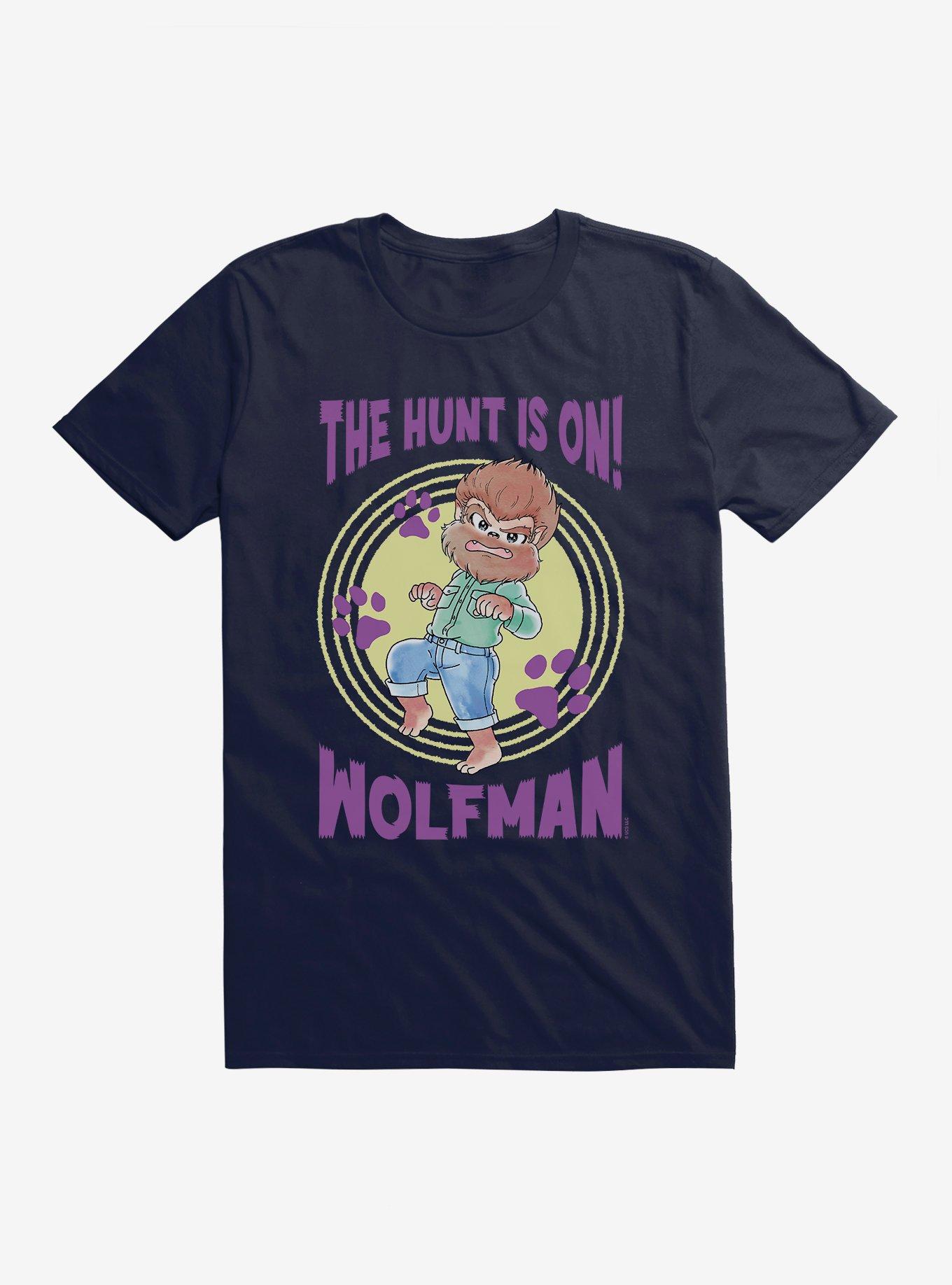Universal Anime Monsters Hunt Is On Wolfman T-Shirt, NAVY, hi-res