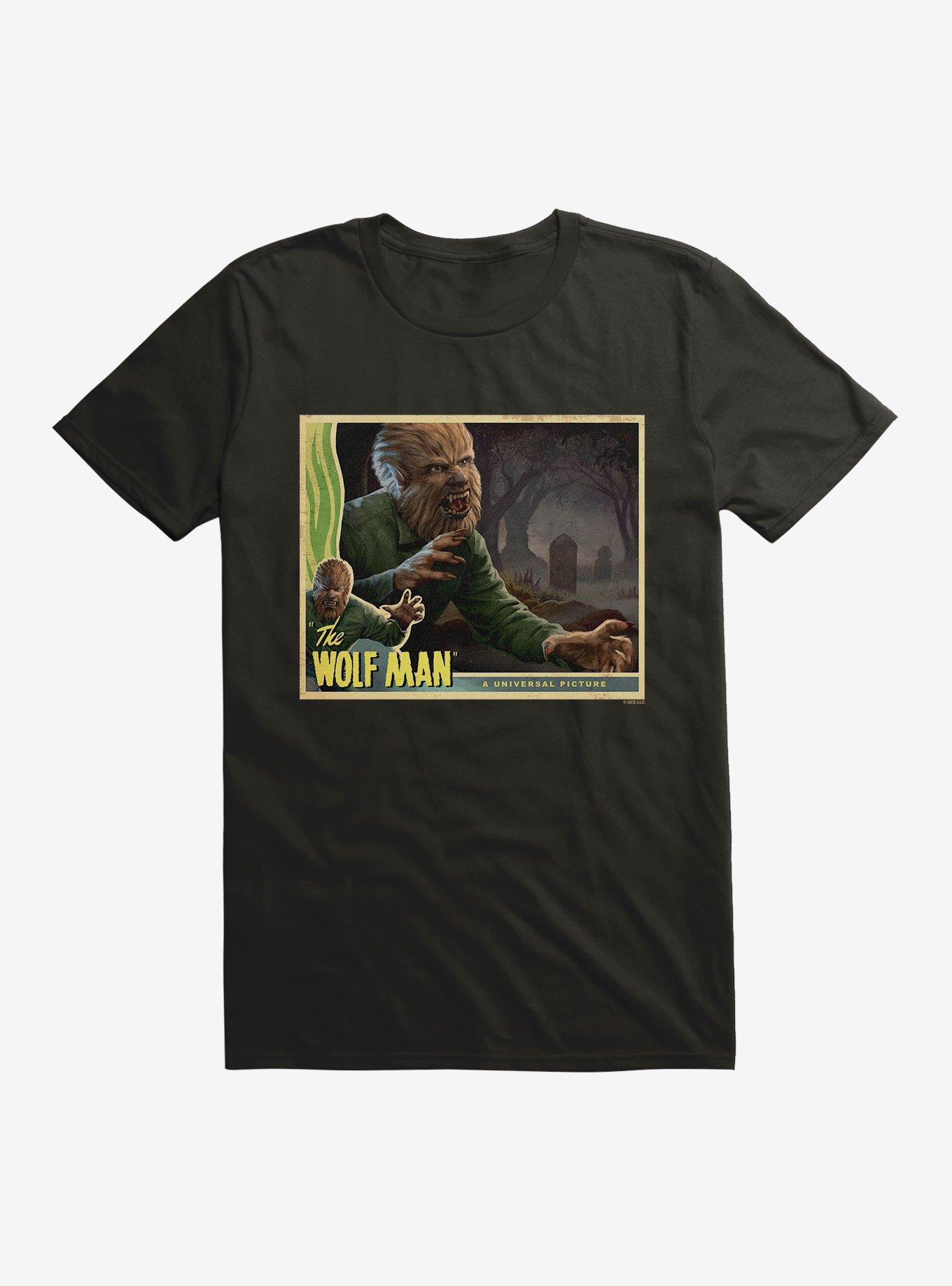 The Wolf Man Movie Poster T-Shirt, BLACK, hi-res
