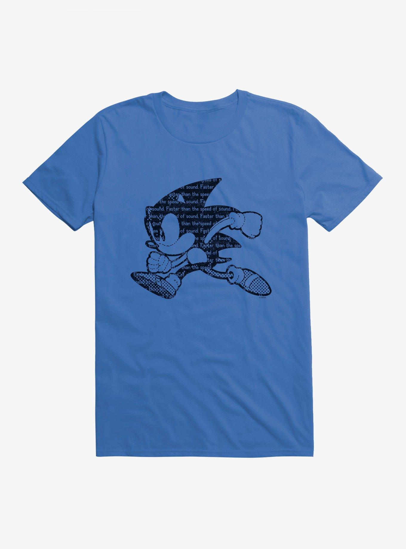 Sonic The Hedgehog Sonic Script Silhouette T-Shirt, ROYAL, hi-res