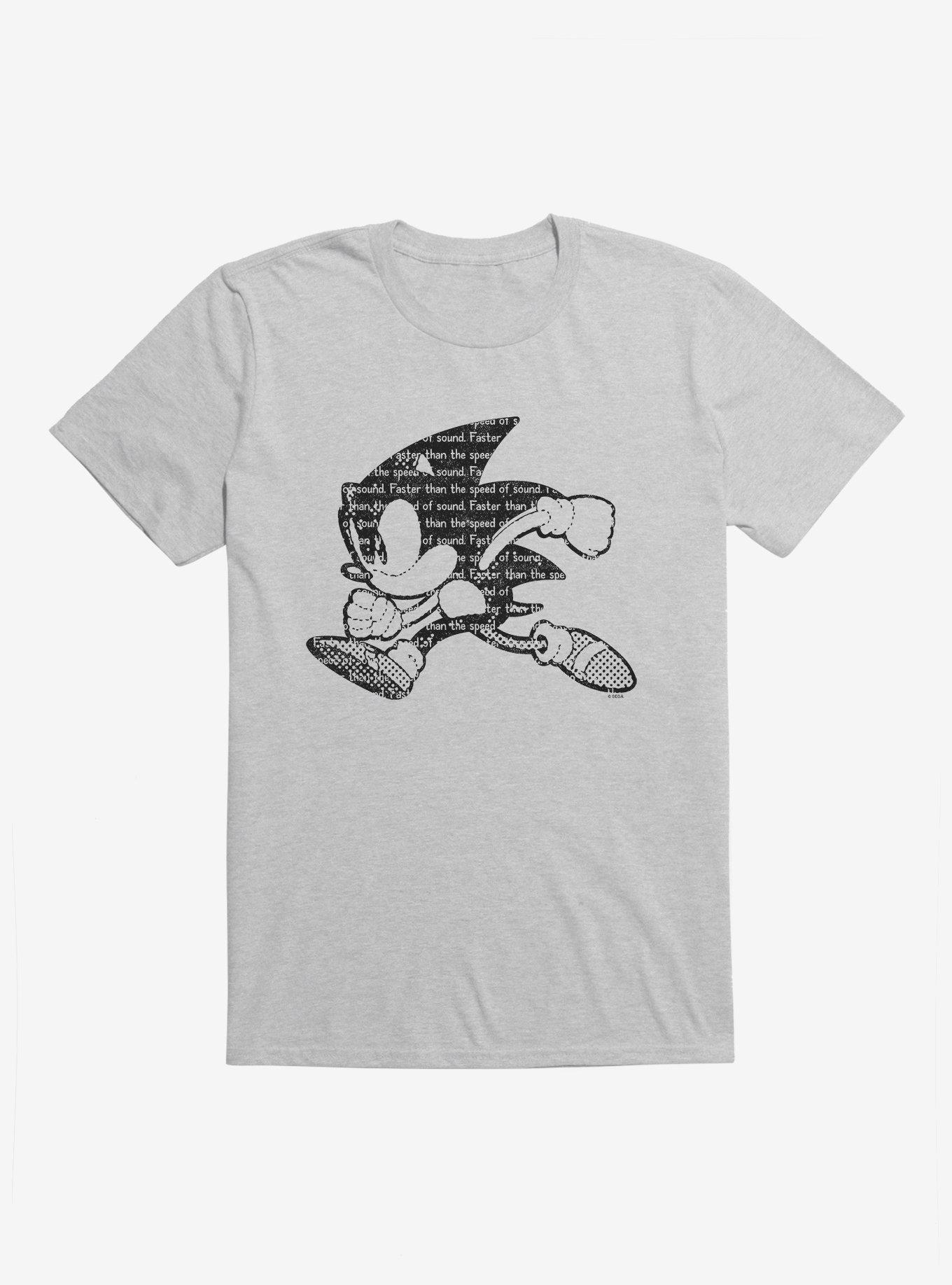 Sonic The Hedgehog Sonic Script Silhouette T-Shirt, HEATHER GREY, hi-res
