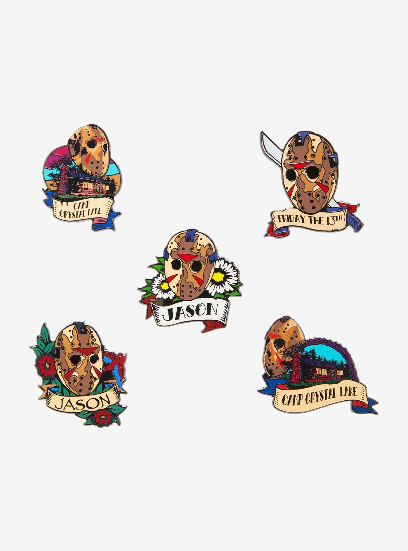 Friday the 13th Jason Voorhees Tattoo Art Mask Blind Box Enamel Pin - BoxLunch Exclusive, , hi-res